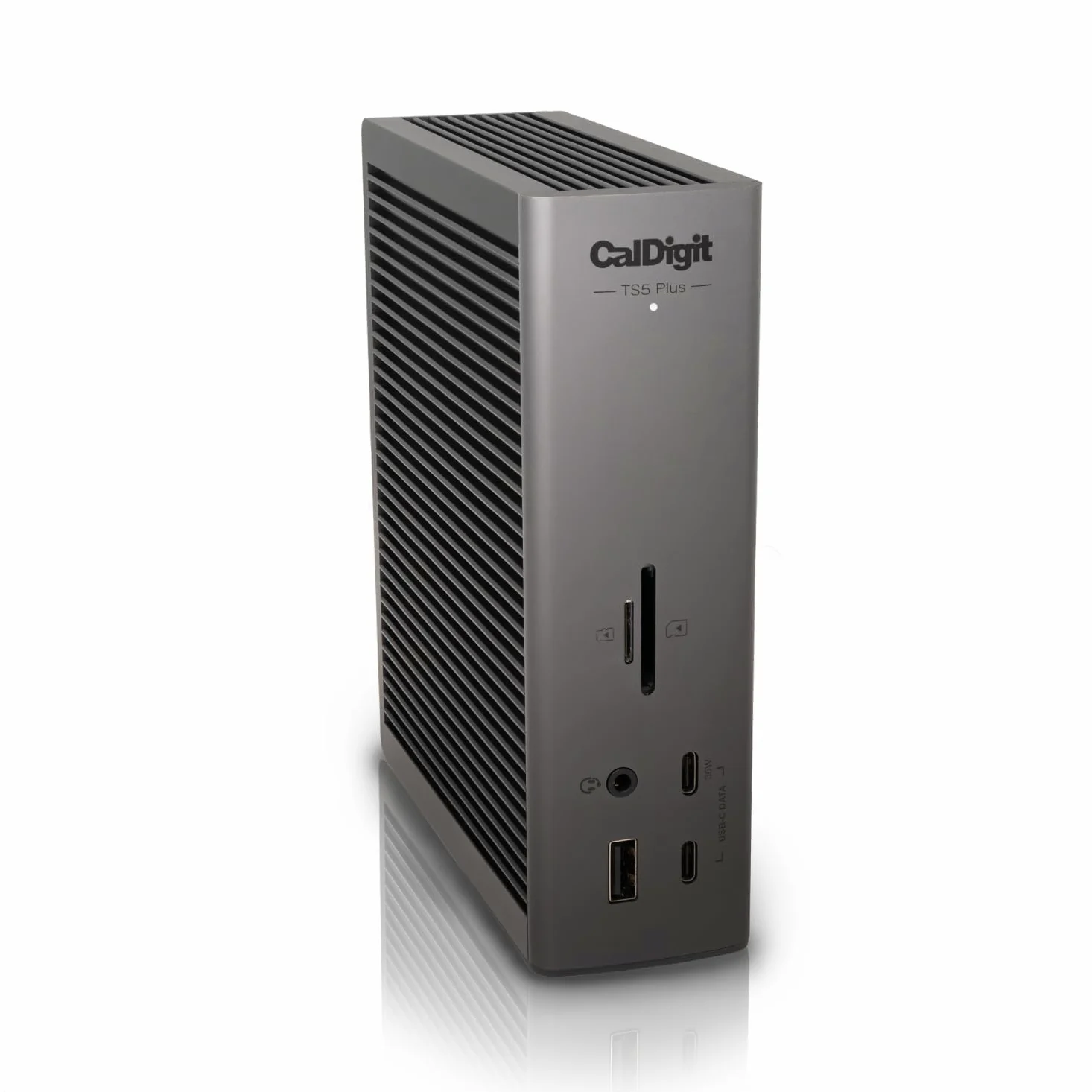 CalDigit TS5 Plus – Thunderbolt 5 Dock – 20 Anschlüsse, 10GbE, 140 W Ladeleistung, 3X Thunderbolt 5, 10x USB 10Gb/s, bis zu Zwei 8K-Displays mit 60 Hz, 1,0 m langes, geflochtenes Kabel