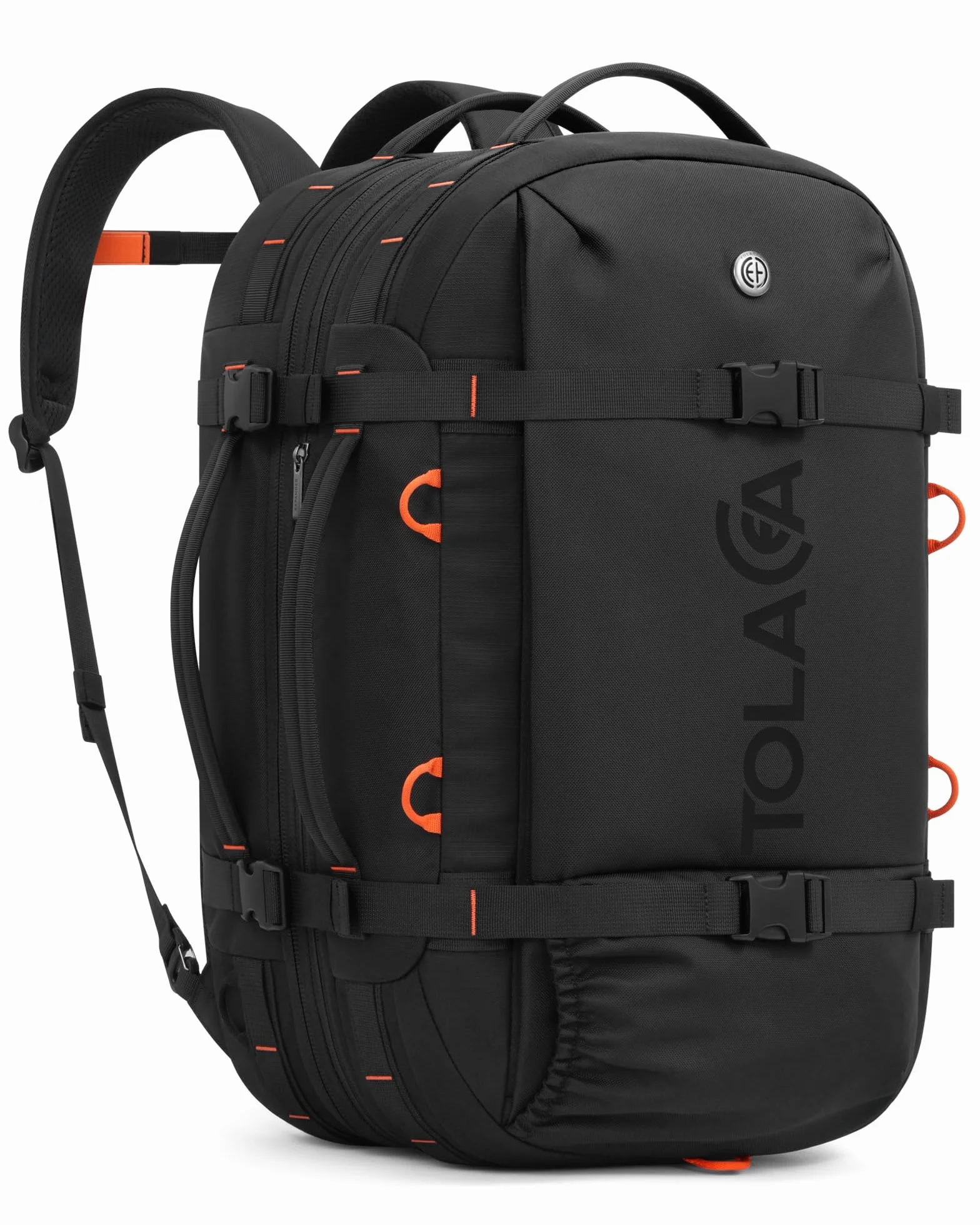 Tolaccea Reiserucksack, Handgepäck Rucksack Flugzeug, TSA-Freundlicher Laptop Rucksack 15,6 Zoll, Erweiterbar 40L auf 50L, Weekender Herren für Reise Wandern Camping