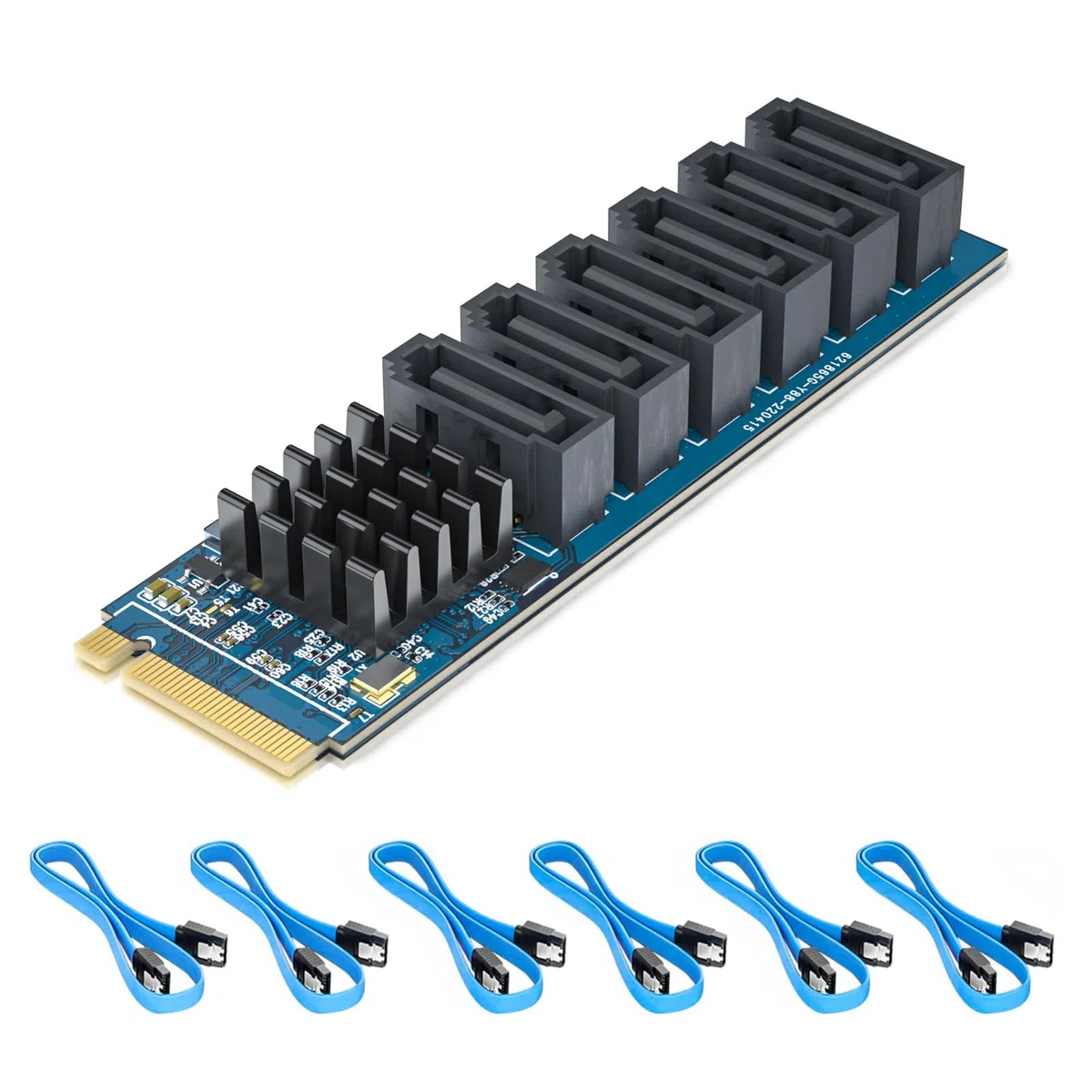 M.2 zu SATA3.0 Erweiterungskarte, 6 Ports SATA3.0 Controller PCIe Erweiterungskarte, unterstützt 6X SATA SSD