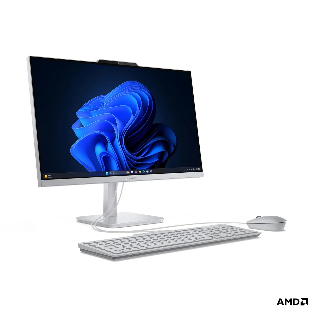 Lenovo AIO A105a All-In-One PC | 23.8" Full HD Display | AMD Ryzen 5 40 | 16GB RAM | 512GB SSD | AMD Radeon 610M Grafik | Windows 11 | Inkl. Maus und Tastatur | Grau | 3 Monate Premium Care