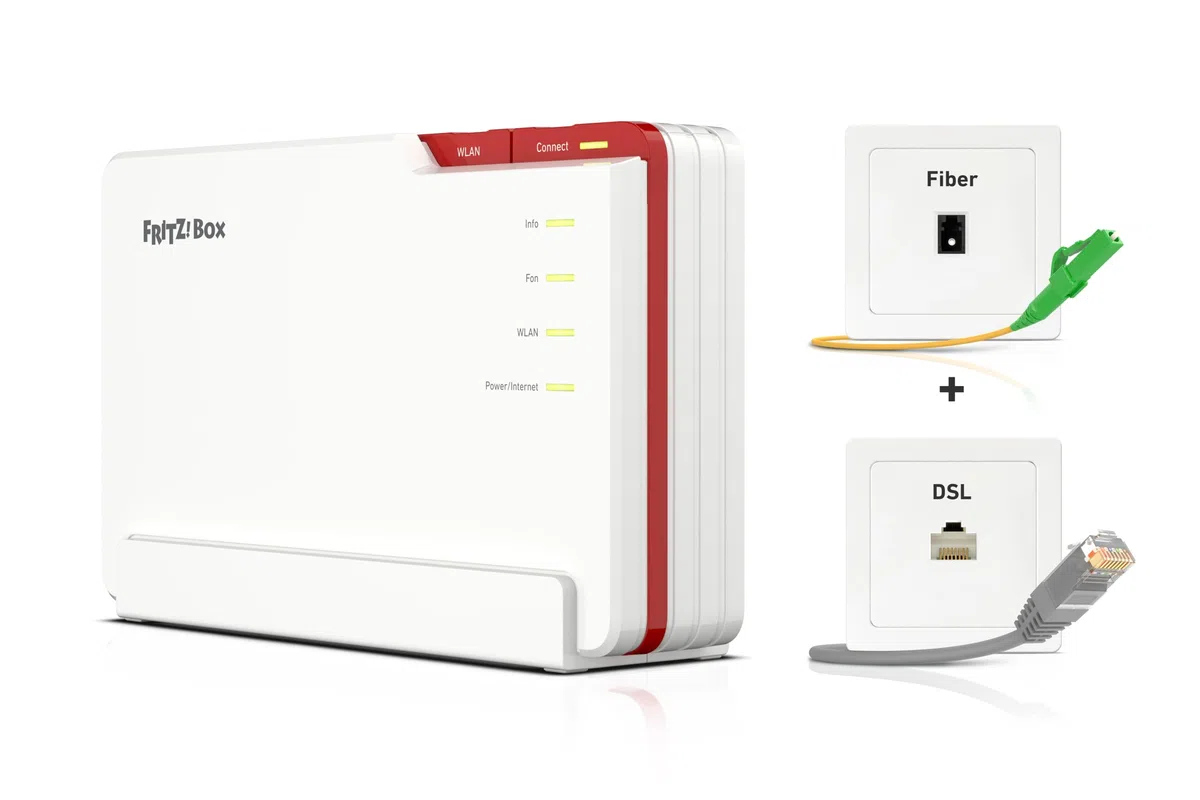 FRITZ!Box 5690 Pro Wi-Fi 7 DSL Glasfaser Router Triband 2,4 GHz 5 GHz 6 GHz 18,5 GBit/s WLAN Mesh DECT