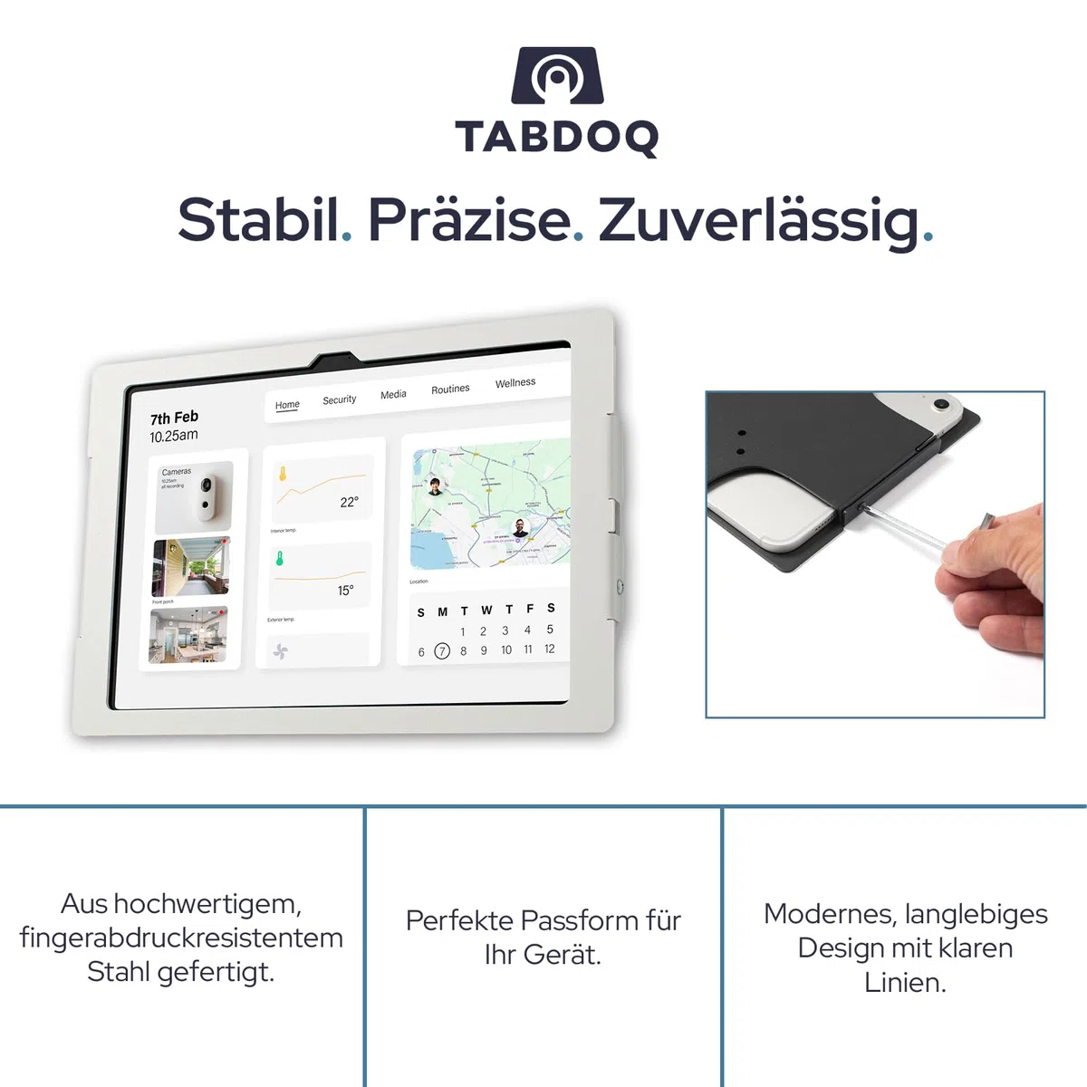 Lite iPad Wandhalterung kompatibel mit iPad 10.9 Zoll (2022–2025) 10. & 11. Generation (A16) – Sichere & Robuste Tablet Halterung für Private und gewerbliche Nutzung, schwarz