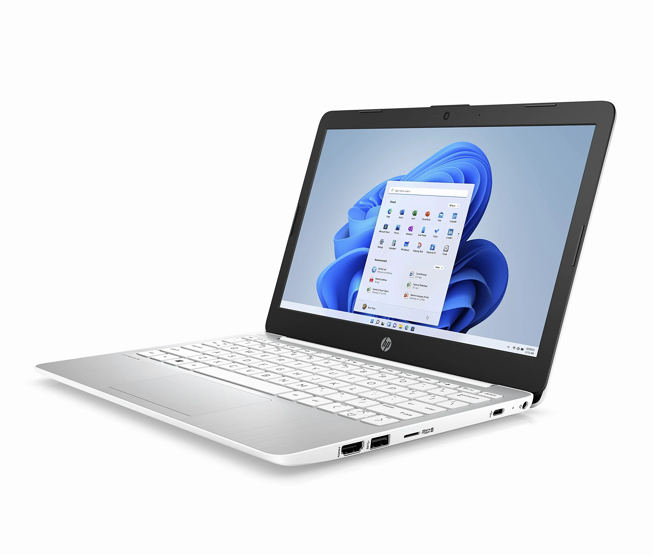 HP Stream Laptop | 11,6" HD Display | Intel Celeron N4120 | 4GB DDR4 RAM | 64GB eMMC | Intel Grafik | Windows 11 S-Mode | QWERTZ Tastatur | Weiß | inkl. Microsoft Office 365 Single