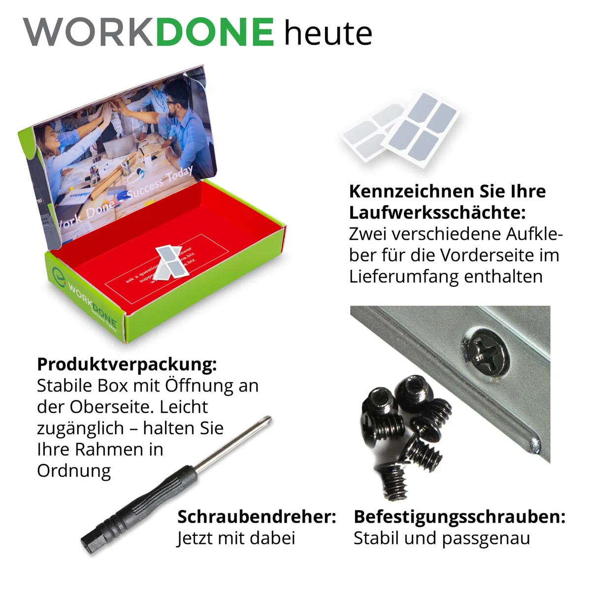 WORKDONE 4er Pack - 2,5-Zoll Hard Drive Caddy Tray Festplattenrahmen - kompatibel für Dell PowerEdge Servern - T440 T640 R330 R430 T430 R630 T630 R730 R830 R930 R320 R420 - HDD Träger Rahmen