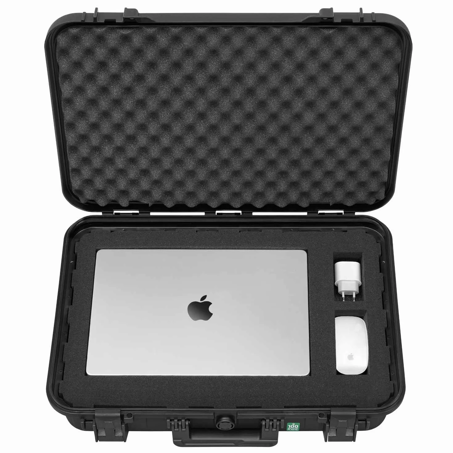 TOMcase Laptop Koffer 16–18 Zoll wasserdicht - ECO Schutzkoffer | Koffer für Notebook Tablet und Zubehör - Hardcase stoßfest mit Rasterschaumstoff - Outdoor Transportkoffer Hartschalenkoffer