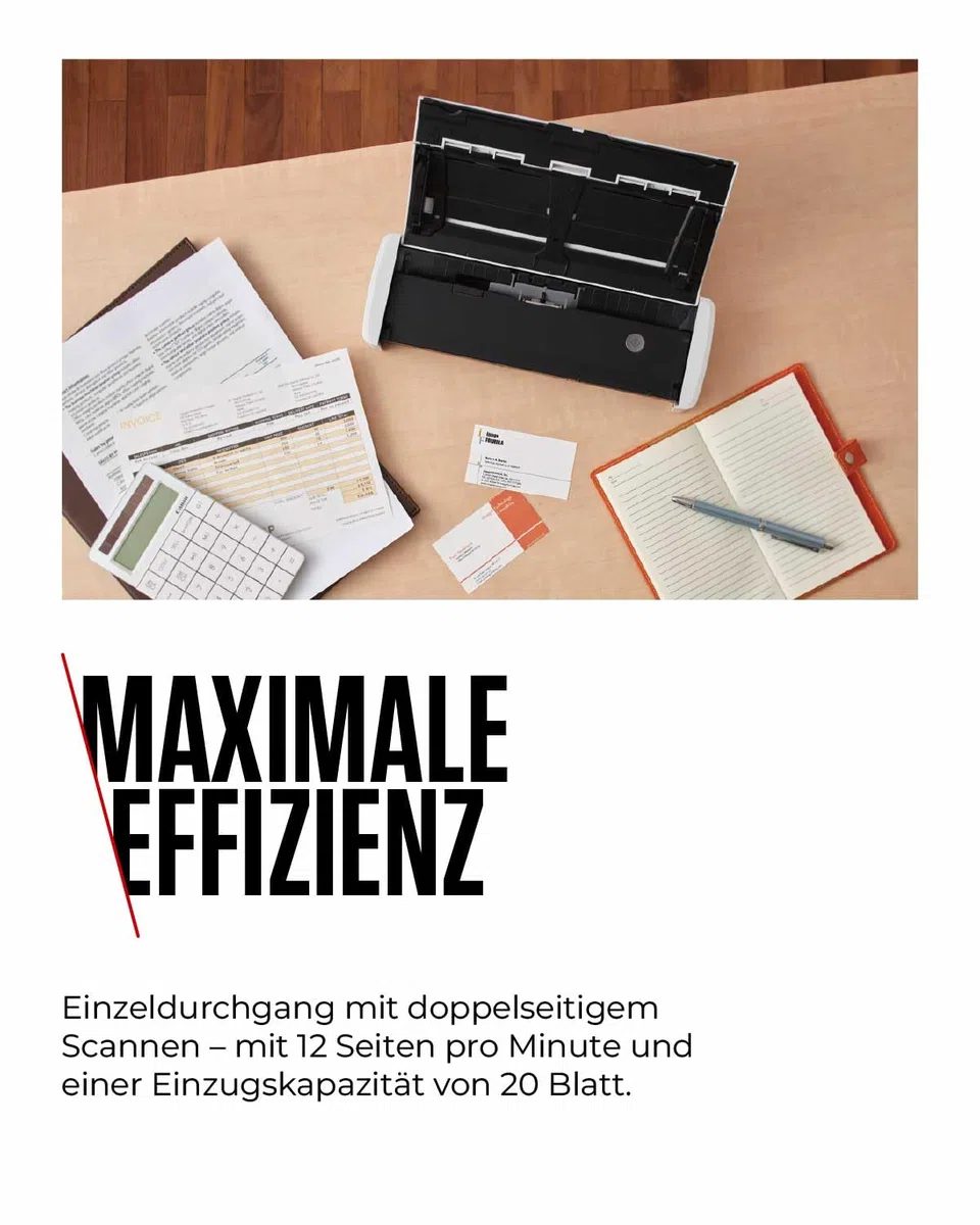 Canon Scanner imageFORMULA R10 Mobiler Duplex Scanner | Dokumentenscanner | USB Kabel | Bis zu 12 Seiten pro Min | 20 Blatt Einzug | CaptureOnTouch Lite Software I OCR | durchsuchbare PDF