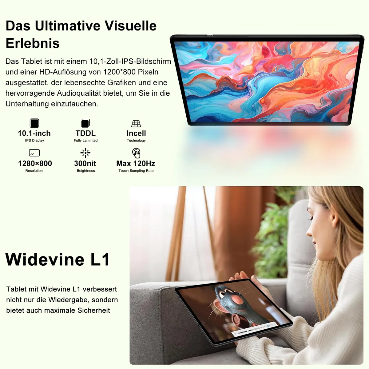 2026 Neueste Kinder Tablet 10 Zoll Android mit 5G WiFi 6, 20 GB RAM+128GB ROM(TF 2TB),Kindersicherung, 6000mAh, BT 5.0,Octa-Core, Widevine L1, 1280*800,GMS Certified Kids Tablet mit Eva Case-Blue