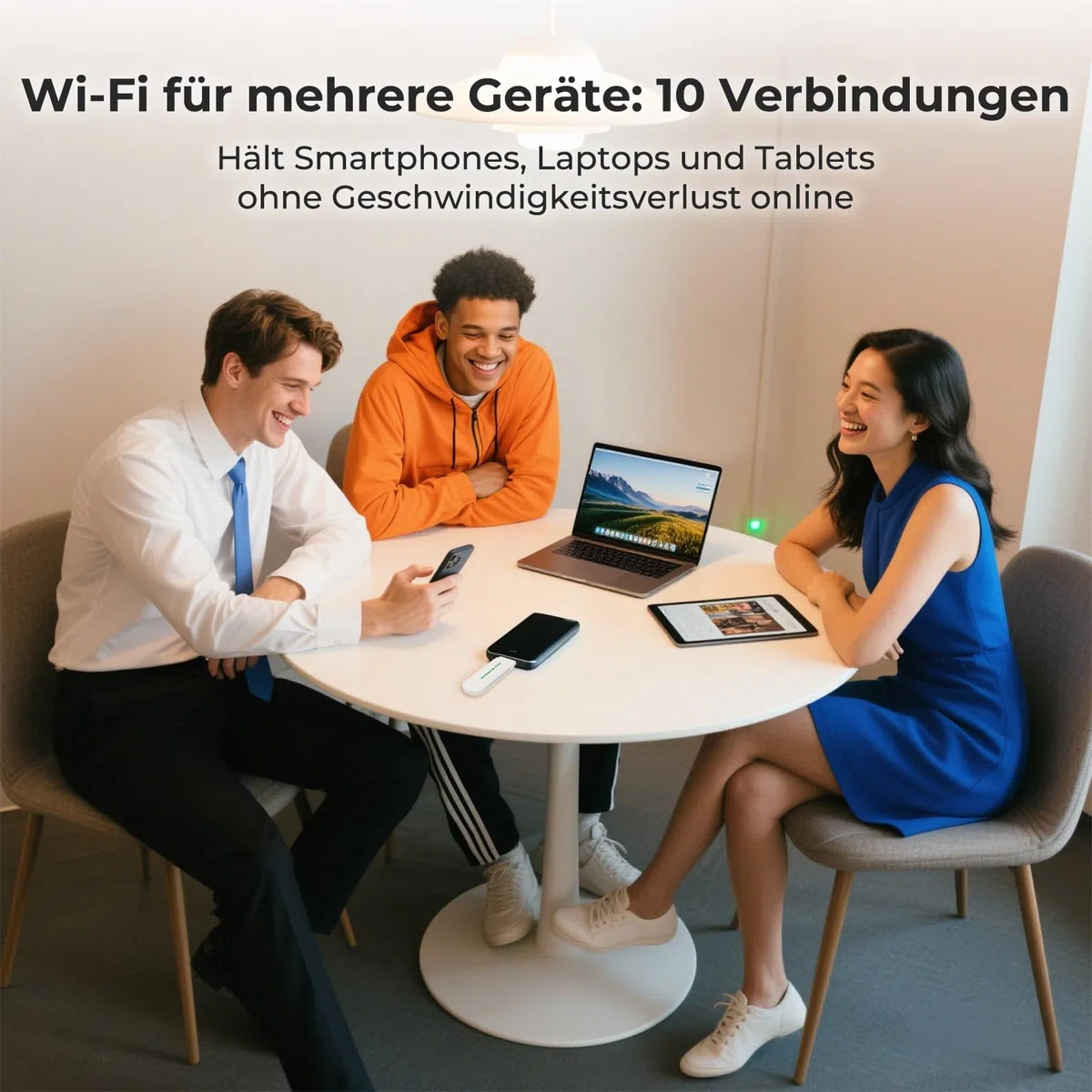 EIOTCLUB 4G LTE Surfstick, Surf Stick mit WiFi 6, 150 Mbps, SIM-Lock, Mobile Internet, 4G-Internet-Stick mit vorinstallierter SIM-Karte, Plug & Play WLAN-Hotspot für Laptop/PC/Smartphone