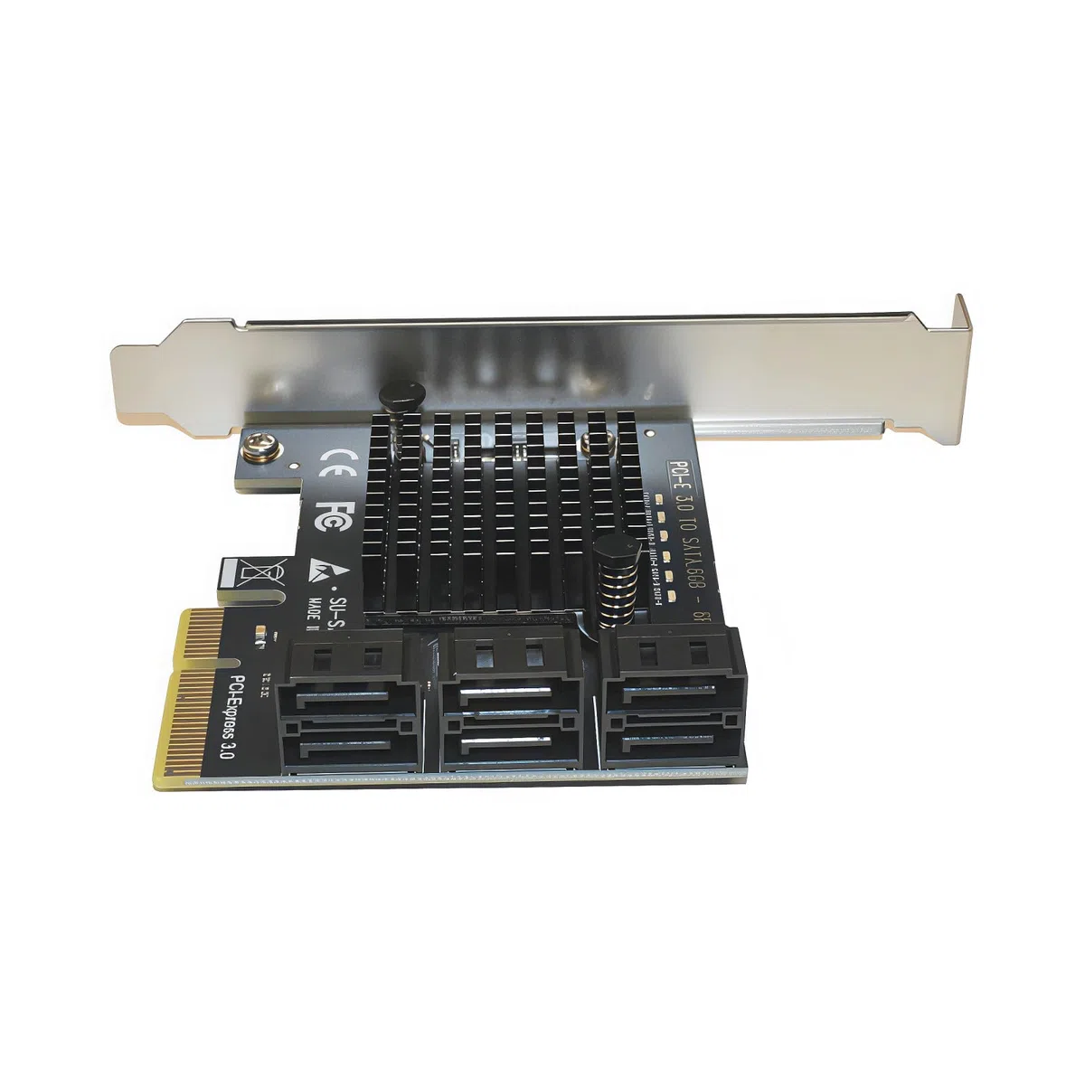 PCIe zu SATA III Erweiterungskarte, 6 Port SATA 3 6Gbps PCI Express 3.0 x4 Controller Karte mit Soft-RAID Unterstützung für Desktop PC & Server