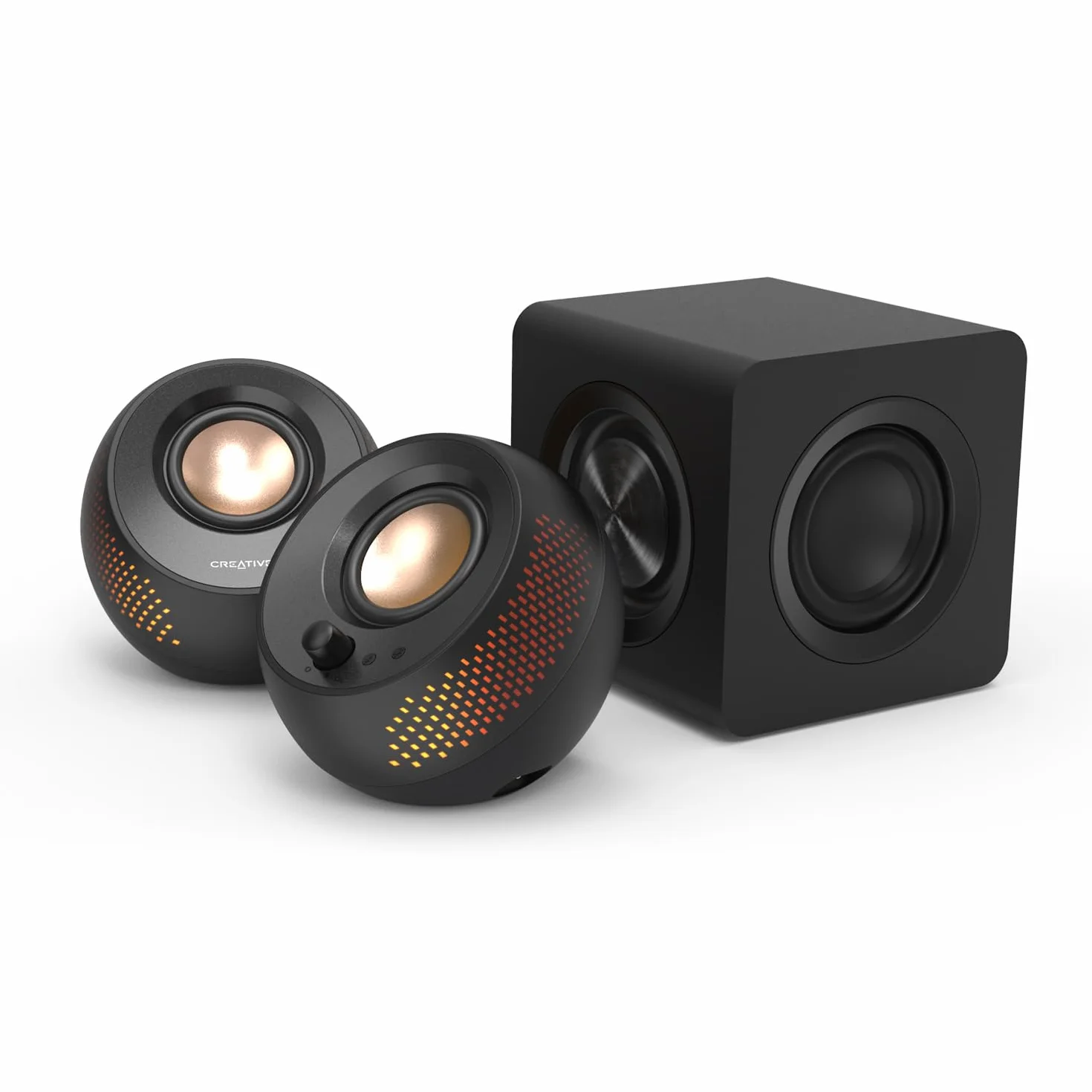 CREATIVE Pebble X Plus 2.1 Lautsprecher, Bluetooth 5.3, USB-C, schwarz RGB-Beleuchtung