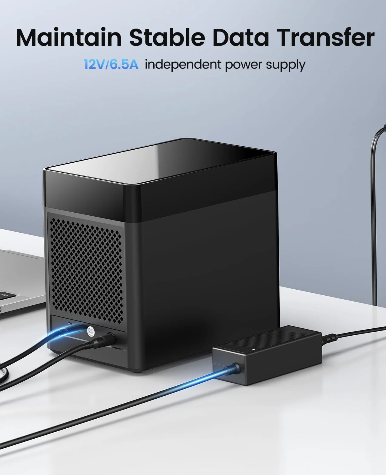ORICO Tool-Free 5 Bay USB 3.0 3,5 Zoll Magnetic-Type Festplattengehäuse für 3,5'' SATA HDD bis zu 5x18TB, Festplatte Dockingstation Kompatibel mit Windows/Mac OS/Linux (DS500U3)