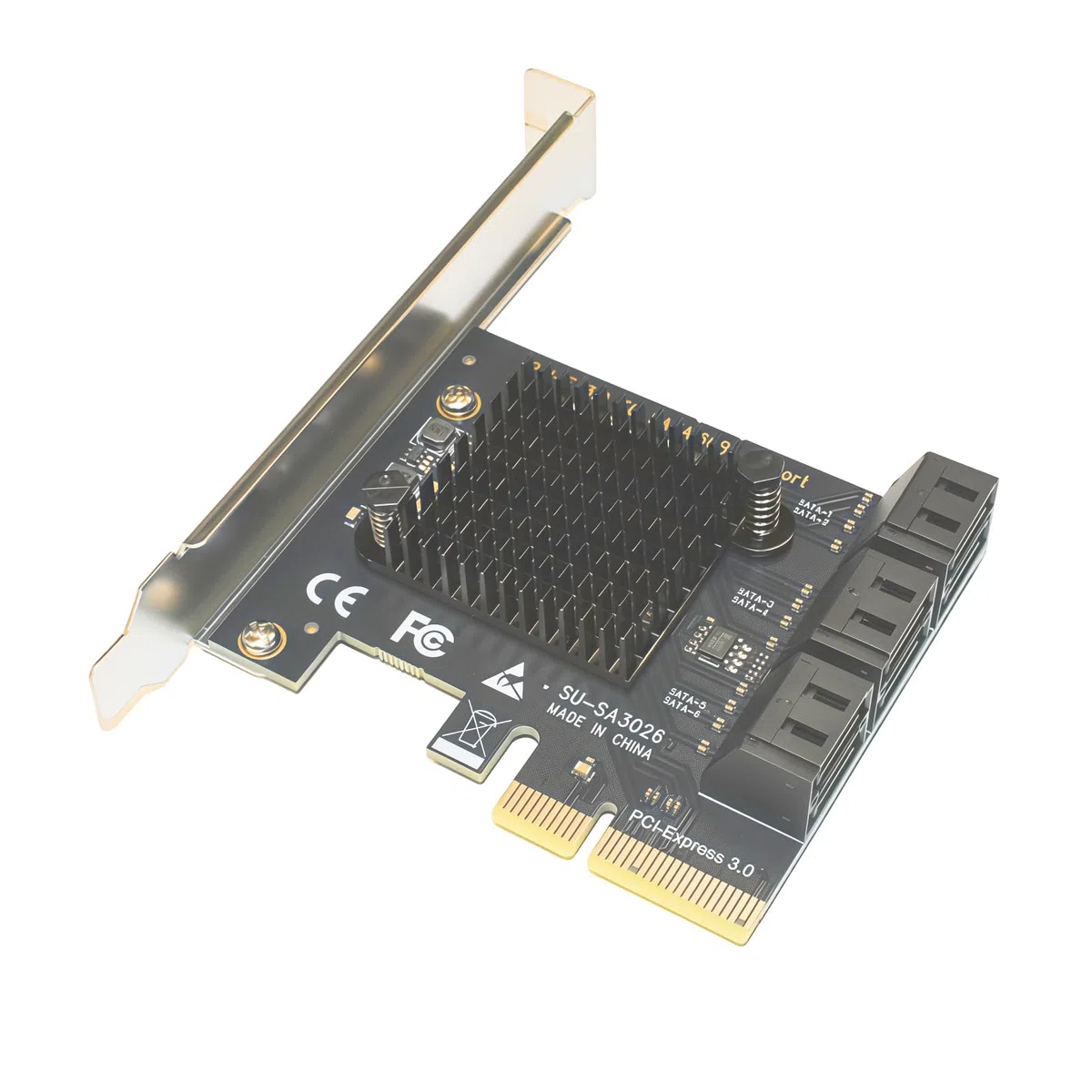 PCIe zu SATA III Erweiterungskarte, 6 Port SATA 3 6Gbps PCI Express 3.0 x4 Controller Karte mit Soft-RAID Unterstützung für Desktop PC & Server