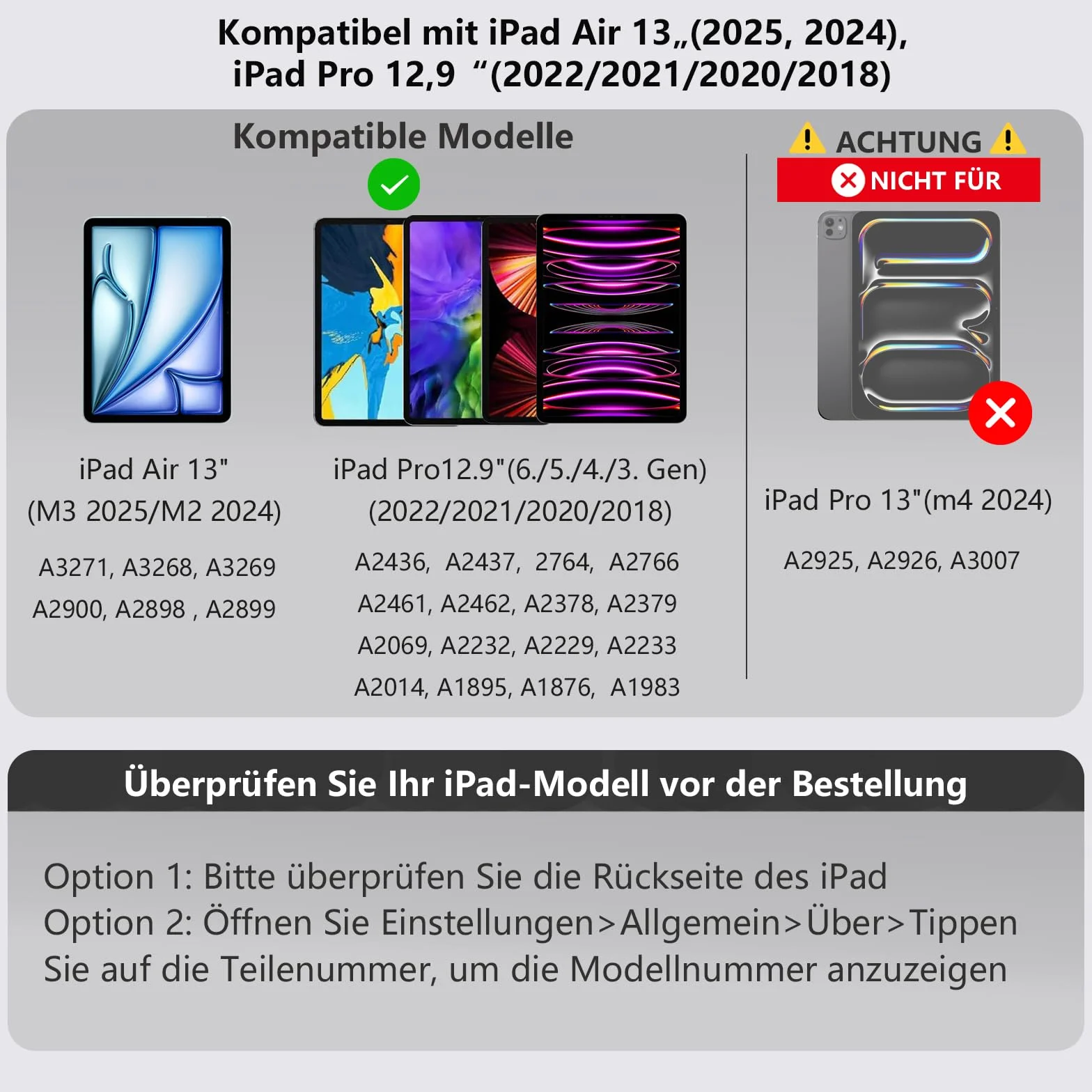 Magic Keyboard für iPad Pro 12,9-Zoll (3., 4., 5. und 6. Gen), Tastatur für iPad Air 13'' (M2 2024/M3 2025/M4 2026), Magnetischer Ständer, Präzisions-Trackpad,Reihe mit Funktionstasten, QWERTZ Deutsch