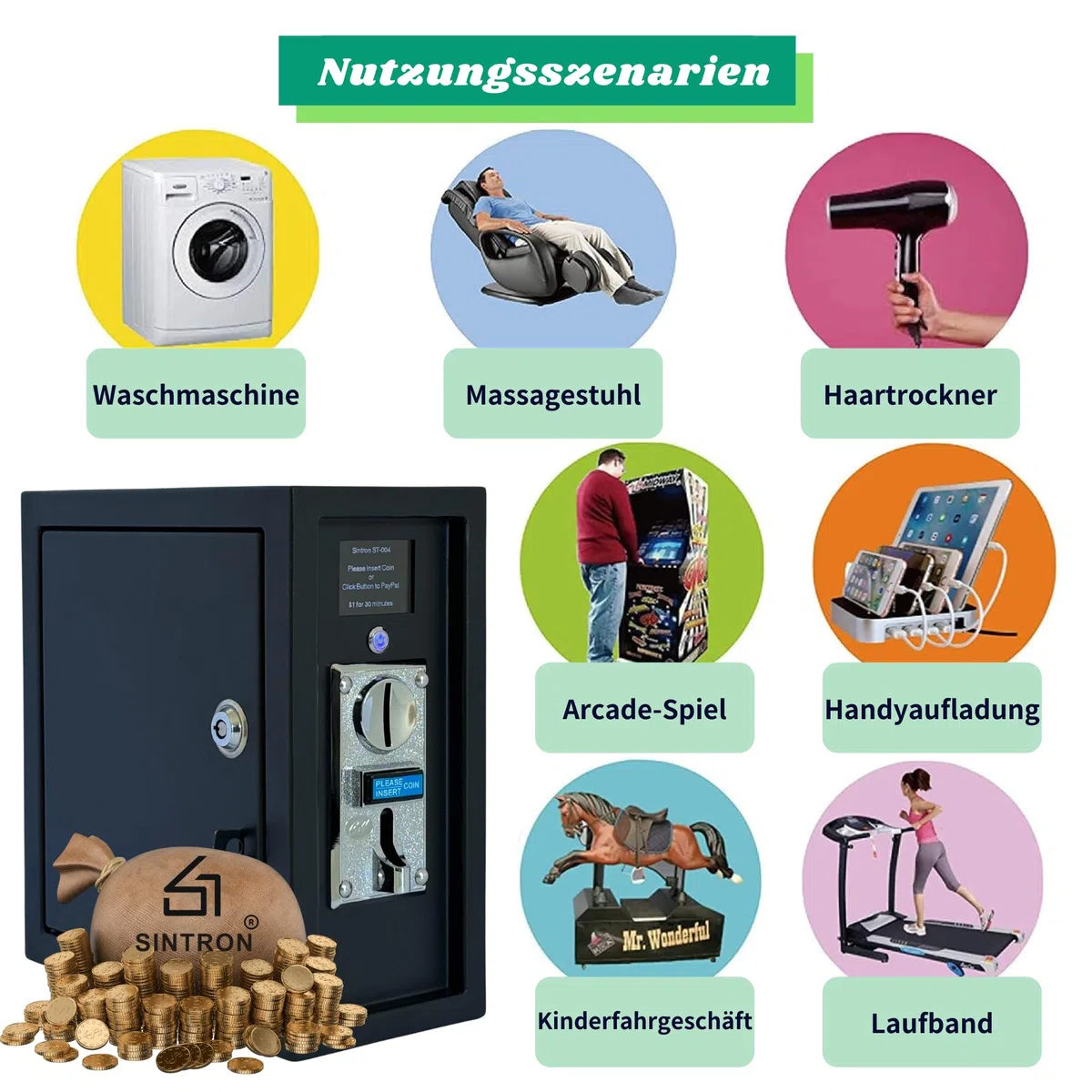 Sintron ST-004 220V/240V LCD Upgrade Timer-Kontrollkasten für Geräteautomaten