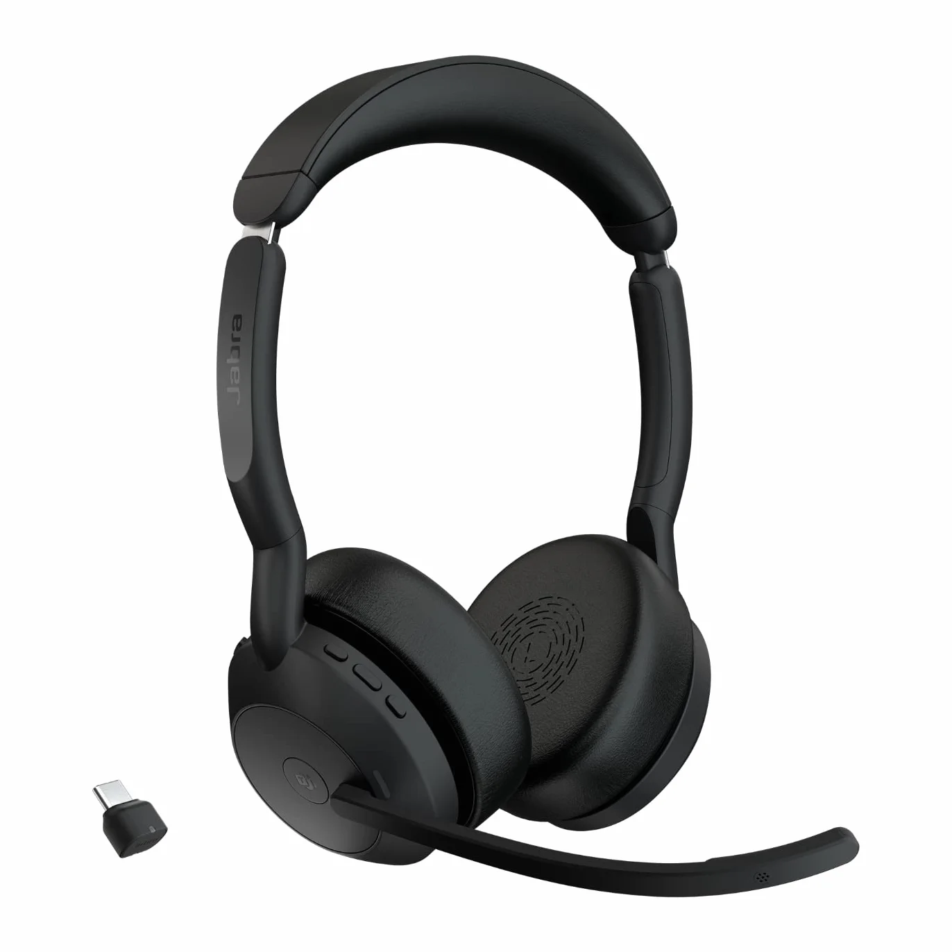 Jabra Evolve2 55 - schnurloses Stereo-Headset Air Comfort - Mikrofone mit Geräuschunterdrückung und ANC - für MS Teams Zertifiziert, mit Anderen Plattformen kompatibel - Schwarz