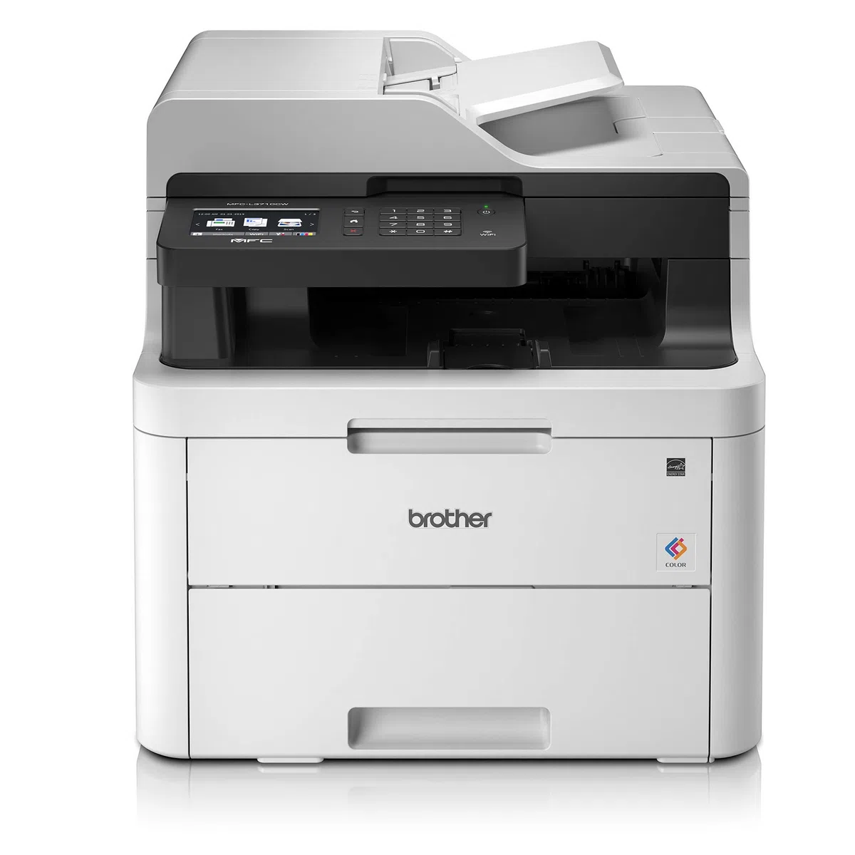 Brother MFC-L3710CW kompaktes 4-in-1 Farblaser-Multifunktionsgerät (mit WLAN, bis zu 18 Seiten pro Minute in Farbe und s/w) weiß