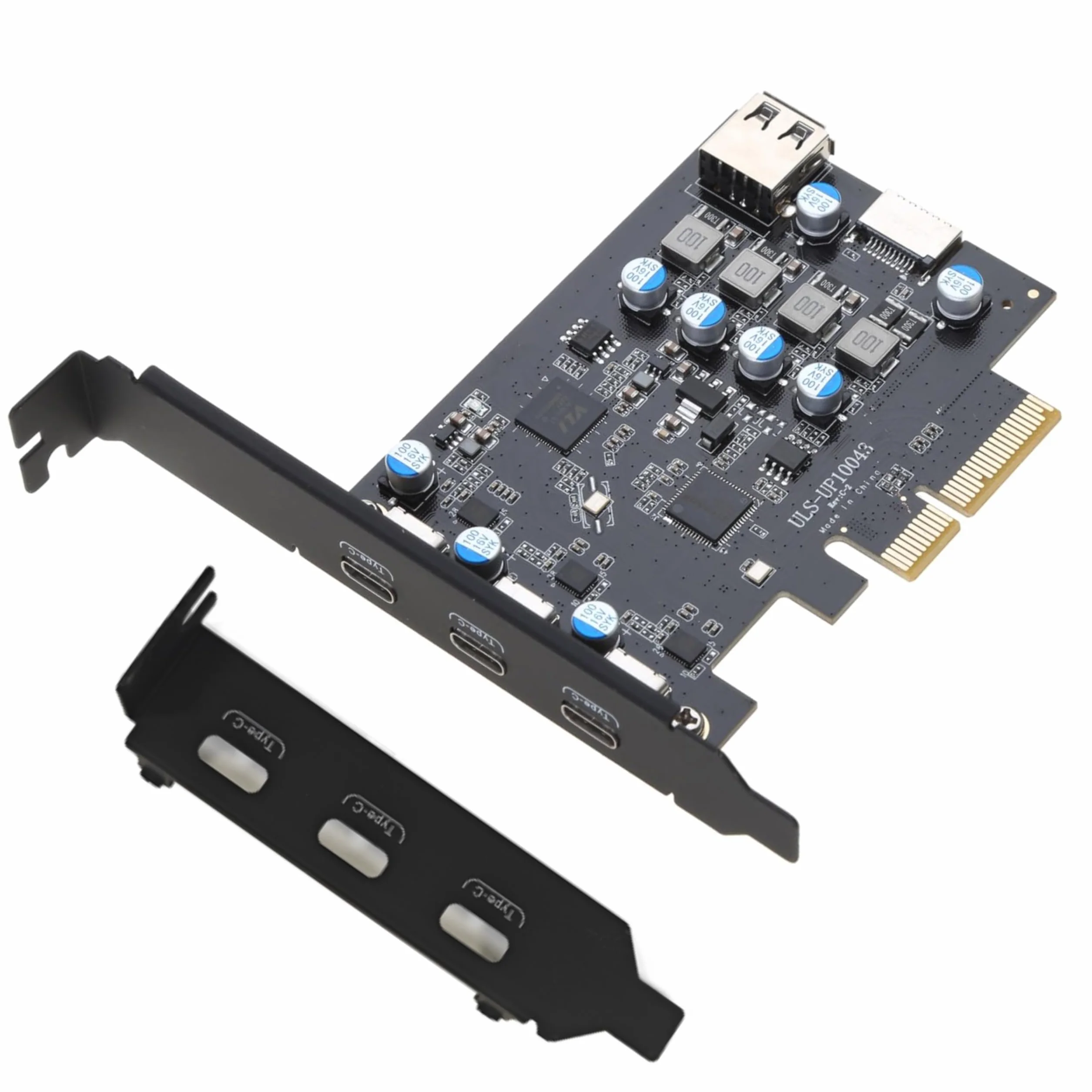 PCIe USB 3.2 Gen2 10 Gpbs Erweiterungskarte 5 Ports, darunter 3 USB C und 2 interne Ports (1 Typ-A, 1 Typ-E) für Desktop PC