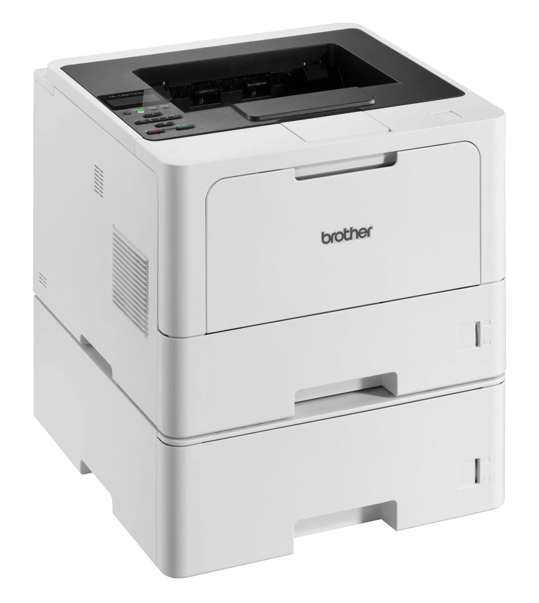 Brother HL-L5210DNT Laserdrucker schwarz weiß (A4, 48 Seiten/Min., 1.200x1.200 DPI, LAN, Duplex, 250+520 Blatt Papierkassetten) weiß/grau