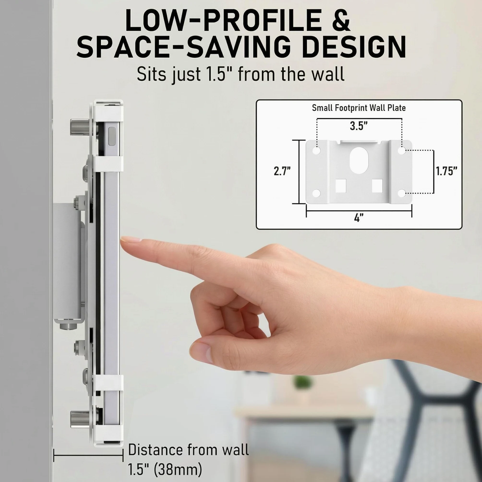 Tablet Wandhalterung, Metallgehäuse iPad Halterung Für Retail POS Kiosk, Smart Home, Diebstahlschutz Low Profile VESA 75x75 Ständer, Hoch- Oder Querformat, Für 10-14 Zoll Pro Air Galaxy Tab, Weiß
