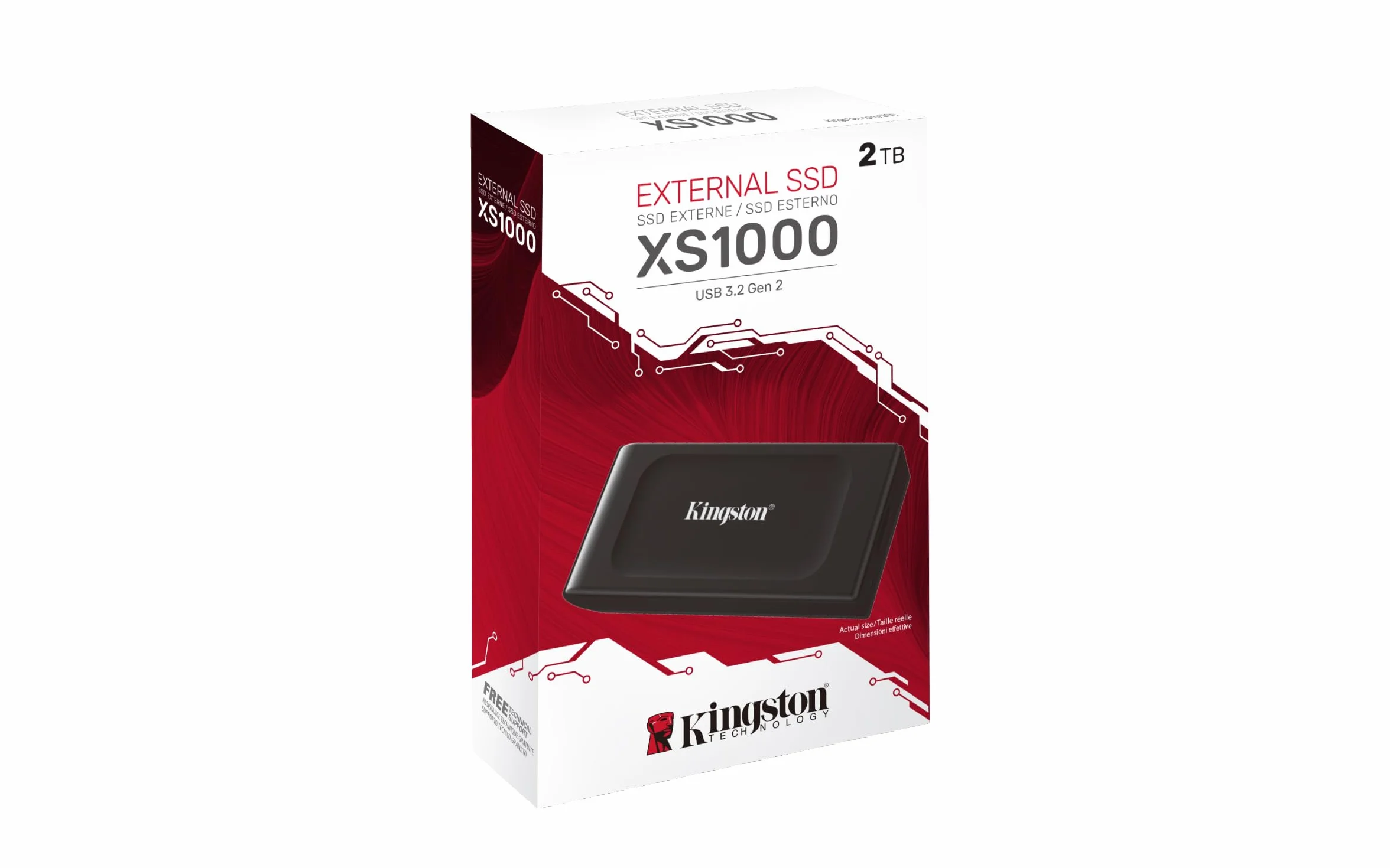 Kingston XS1000 2TB External SSD USB 3.2 Gen 2 Portables Laufwerk Schwarz-SXS1000/2000G