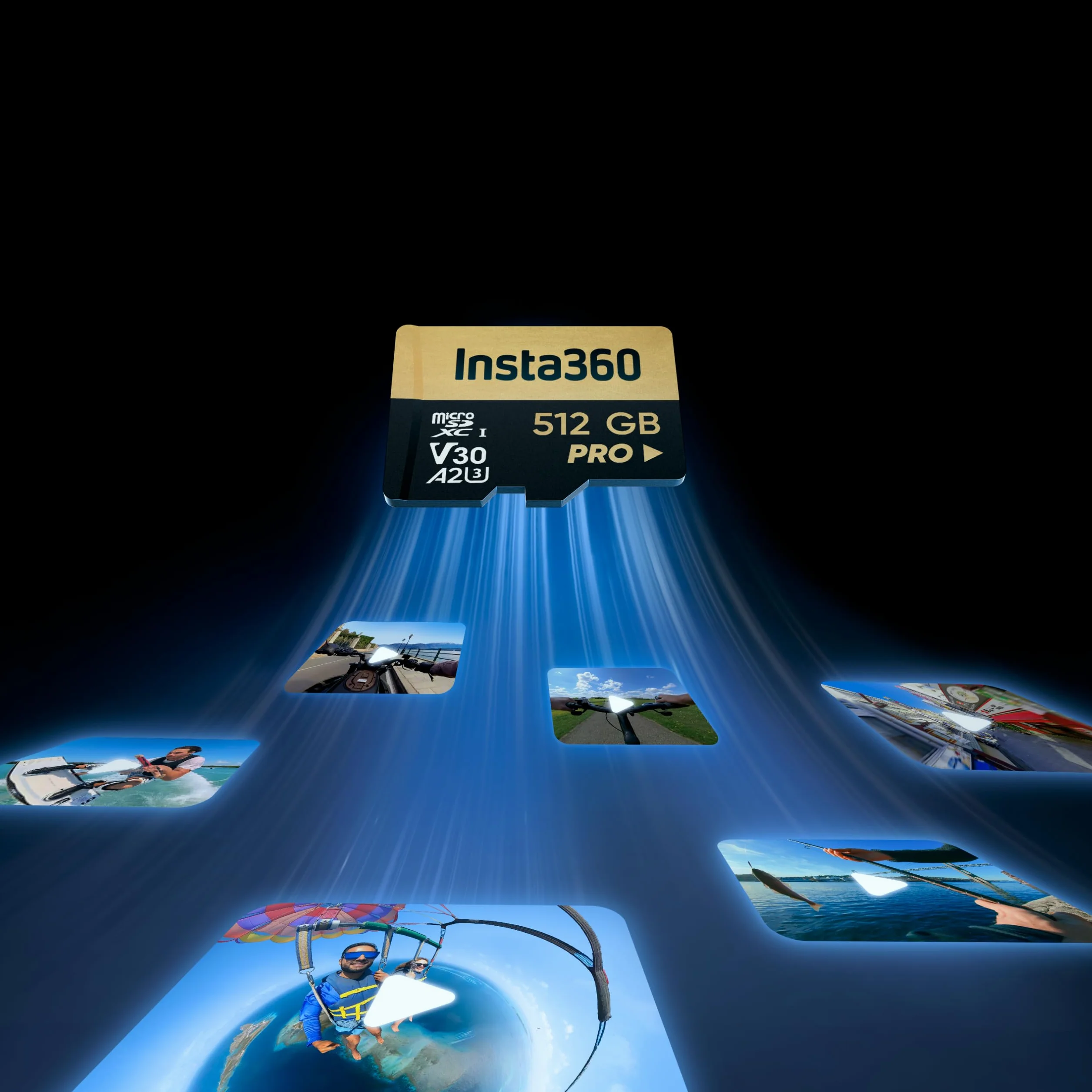 Insta360 512 GB PRO microSDXC-Speicherkarte, V30, A2, UHS-I, 90 MB/s Lese-/Schreibgeschwindigkeit