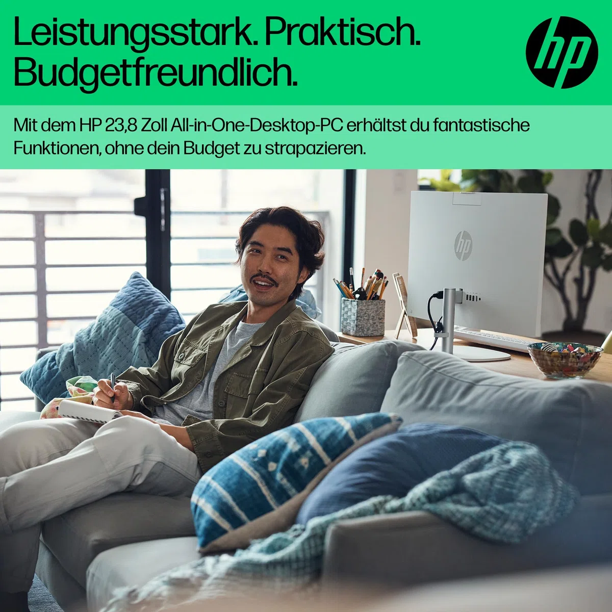 HP All-in-One PC | 23,8" FHD-Display | Intel Core i5-1335U | 16 GB DDR4 RAM | 512 GB SSD | Intel Iris Xe-Grafikkarte | Windows 11 Home | Weiß