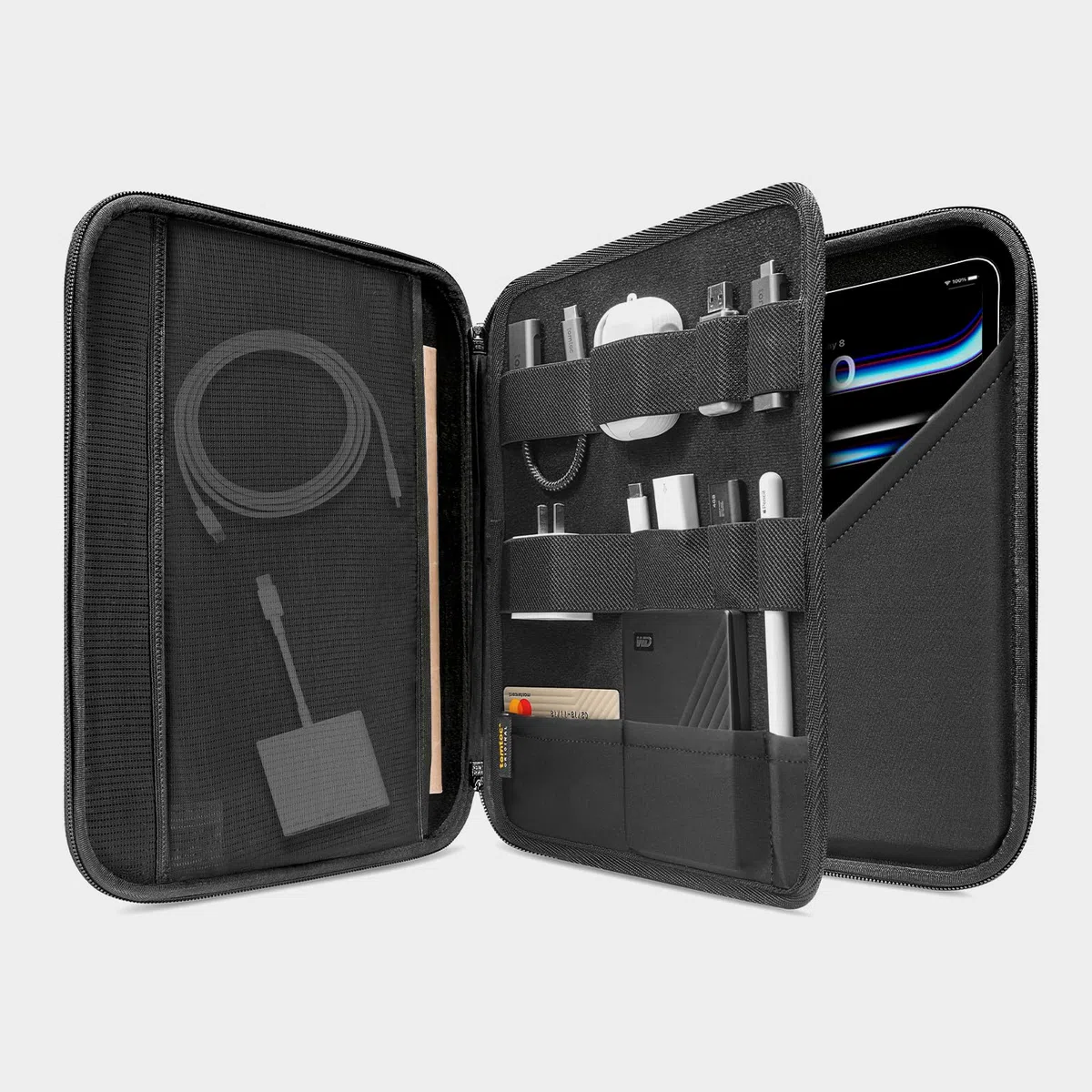tomtoc Portfolio Tablet Tasche für 13 Zoll iPad Air M4/M3/M2 2026, 13 Zoll iPad Pro M5/M4 2025-2024, 12,9" iPad Pro, 12,4" Galaxy Tab S10+/S9+, Hartschale Hülle für Magic/Smart Keyboard/Apple Pencil