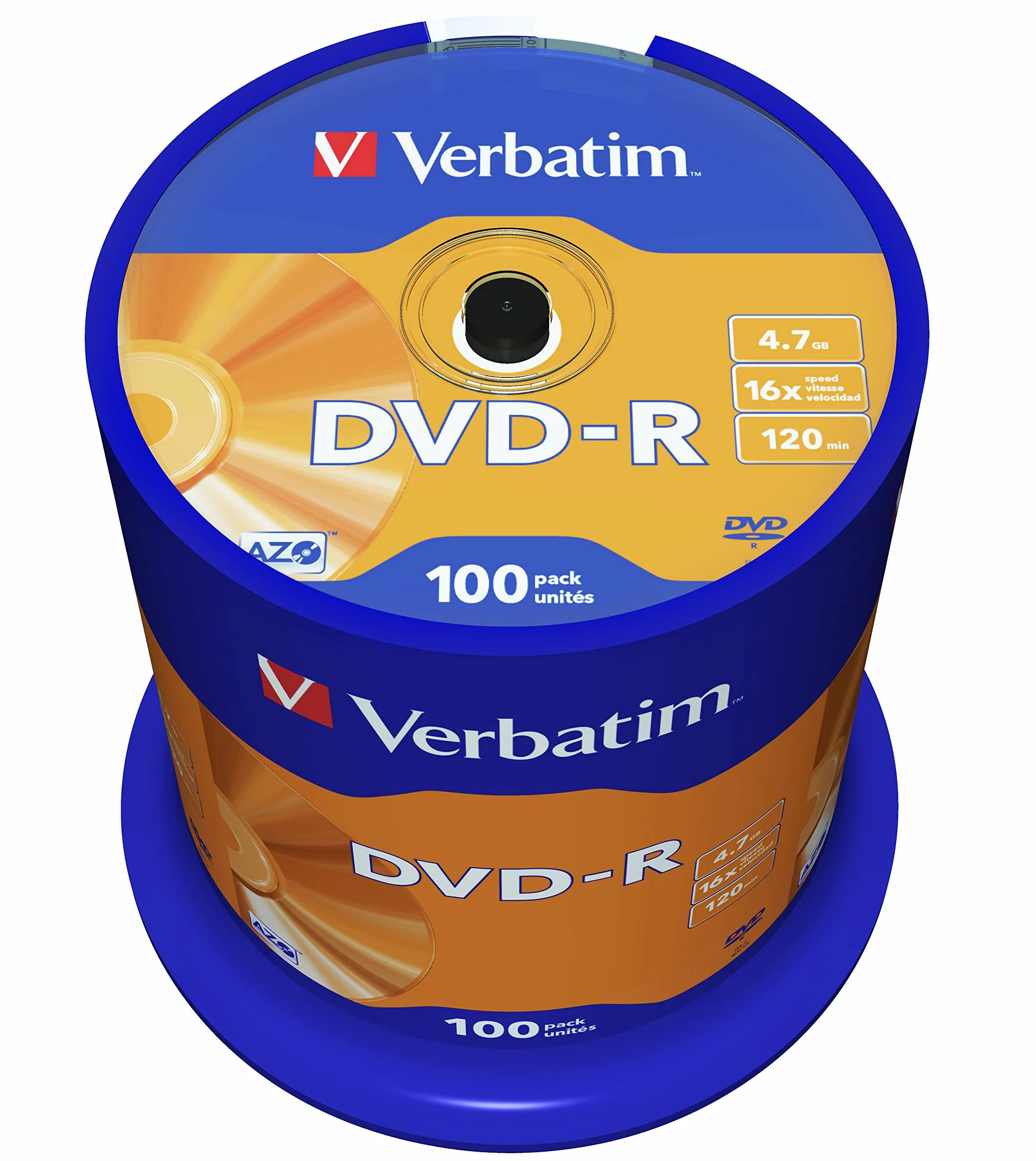 Verbatim DVD-R 16 x 4,7 GB TARRINA 100 Stück 43549 (4)