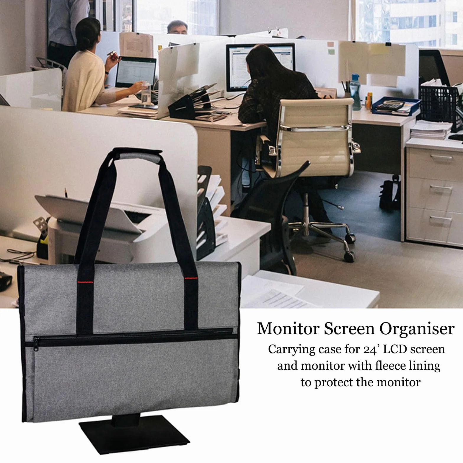 iFCOW Tragetasche für Desktop- Computer, 24 Zoll tragbare Desktop- Computer- Aufbewahrungstasche Monitor- Staubschutz mit Handgriff Strap