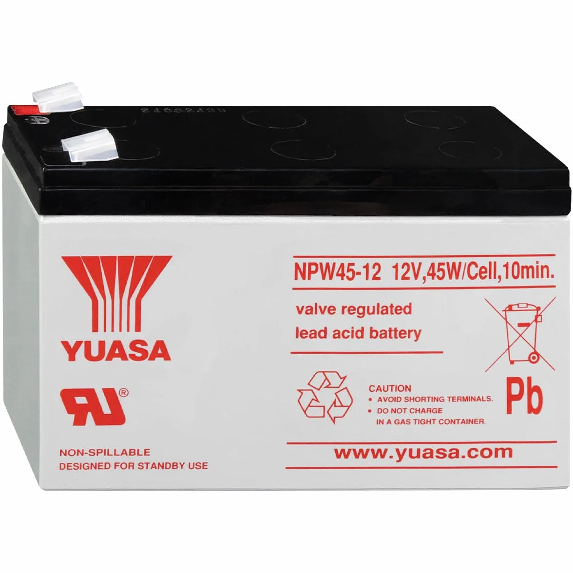 Yuasa Bleiakku für USV 12V 8,5Ah NPW45-12 (Faston 250 6,3mm)