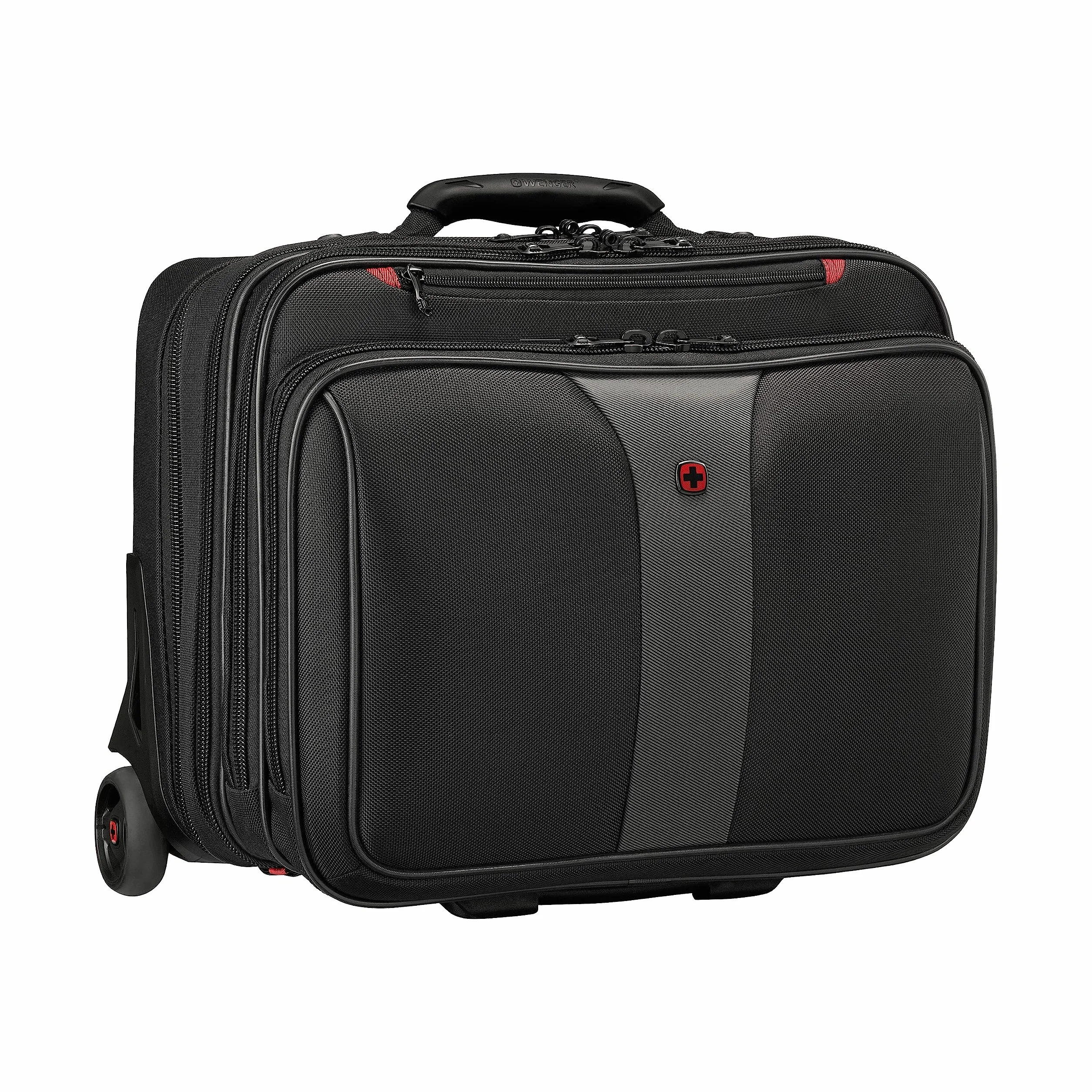 WENGER Patriot Trolley Laptop-Tasche, Notebook bis 17 Zoll, Tablet bis 10 Zoll, Aktentasche zum Rollen, Organizer, 38 l, Damen Herren, Büro Business-Reisen, Schwarz, 612259