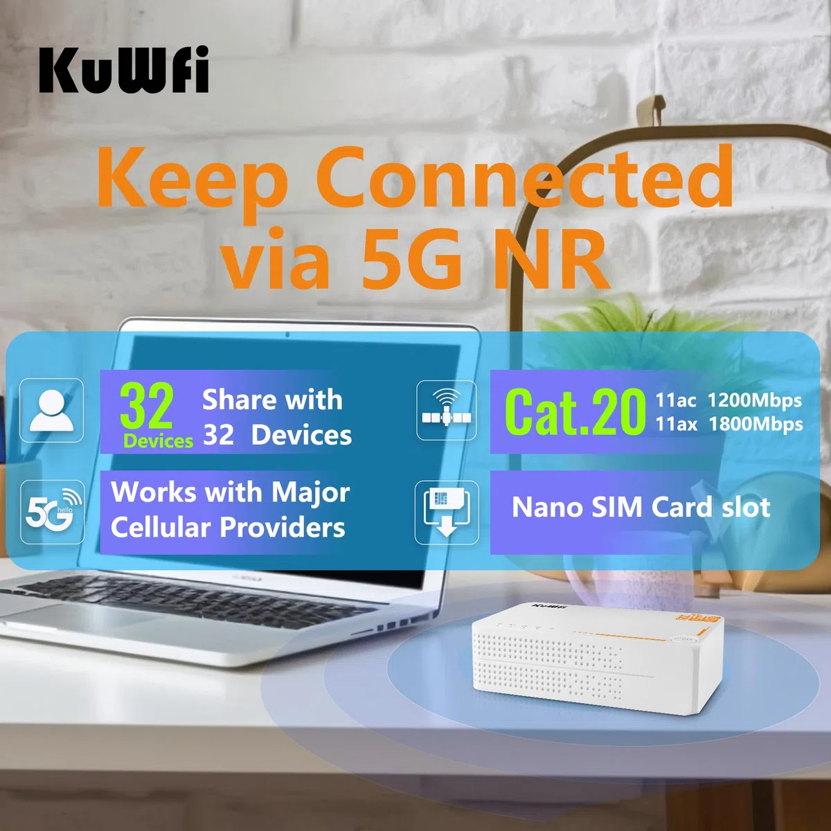 5G Router, 5G mobiler WLAN Router, NSA/SA 2.5Gbps 5G eSIM Modem, KuWFi 5G WLAN Router, 5G Router SIM Karte, AX3600 Dualband Pocket Wireless WiFi 6 Router, 32 Benutzer, 4000mAh, 5G Hotspot,Plug & Play