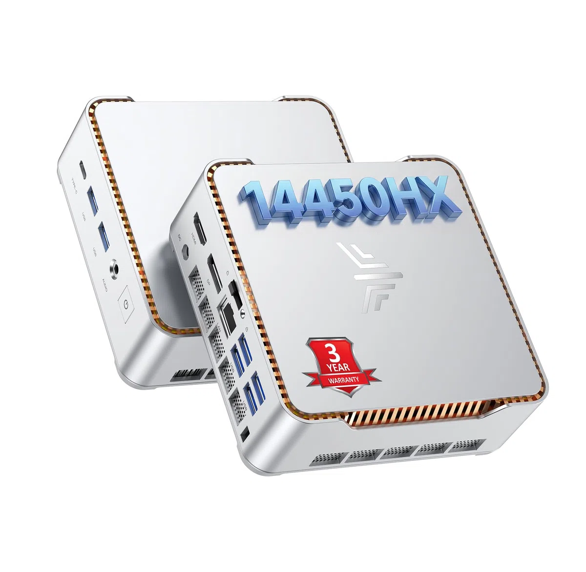 NiPoGi Hyper H2 Mini PC 14th Gen Ιntel Core i5-14450HX (Stärker als i7-12650H/1185G7, 3-Jahren-Garantie), 32 GB DDR4 1 TB M.2 NVMe SSD Mini Desktop Computer W-11 Pro für Büro/Schule/Heim, 55 W TDP.