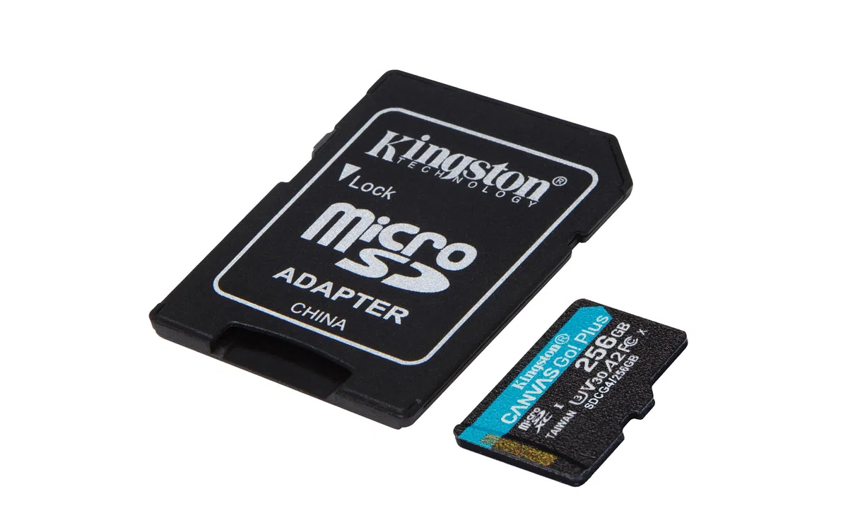 Kingston Canvas Go Plus microSDXC Speicherkarte Gen4 200MB/s A2 U3 V30 256GB Karte + Adapter-SDCG4/256GB