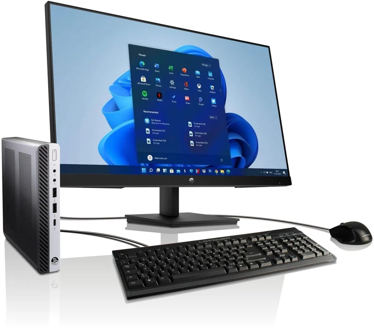 All-in-One Paket HP ProDesk 27-Zoll Computer mit 3 Jahren Garantie! Intel Pentium 4400T 2x2900 MHz, 16 GB DDR4, 512 GB SSD, WLAN, USB C, USB 3, Windows 11, MS Office - 7965