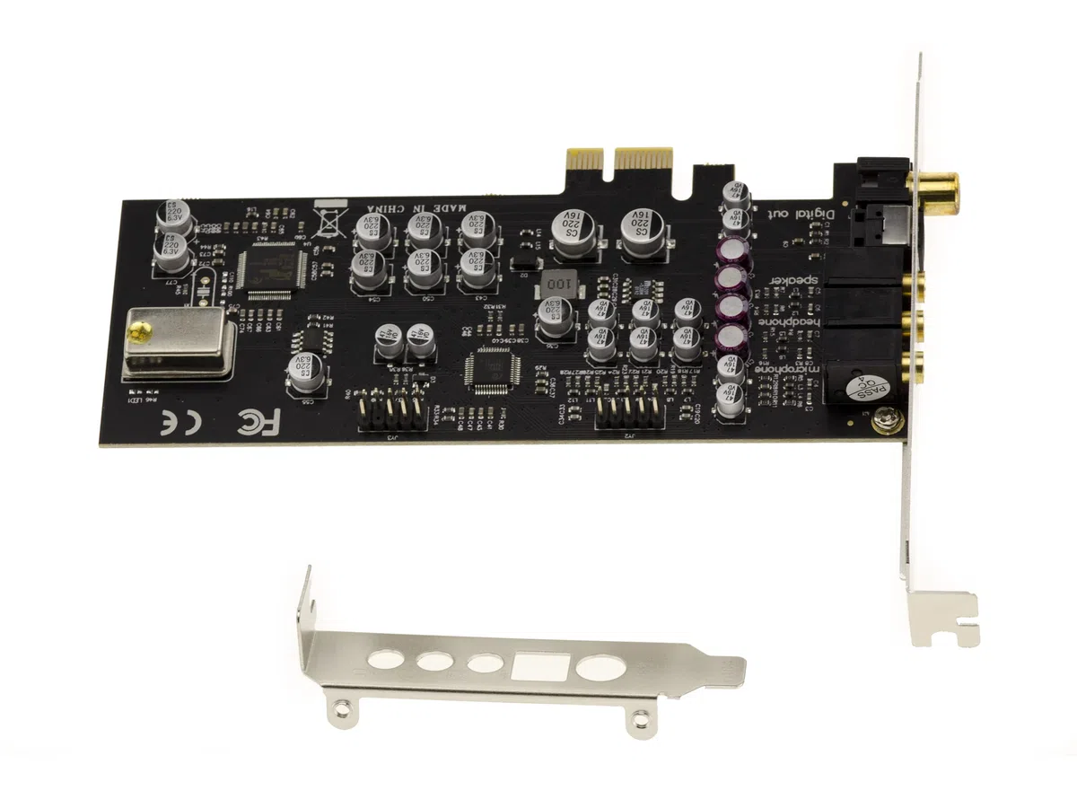 KALEA-INFORMATIQUE 7.1 HD HiFi-Soundkarte 24 Bit 192KHz 100db auf PCIe-Port mit Cmedia Oxygen CM8828 / CM9882A Chipsatz - High und Low Profile.