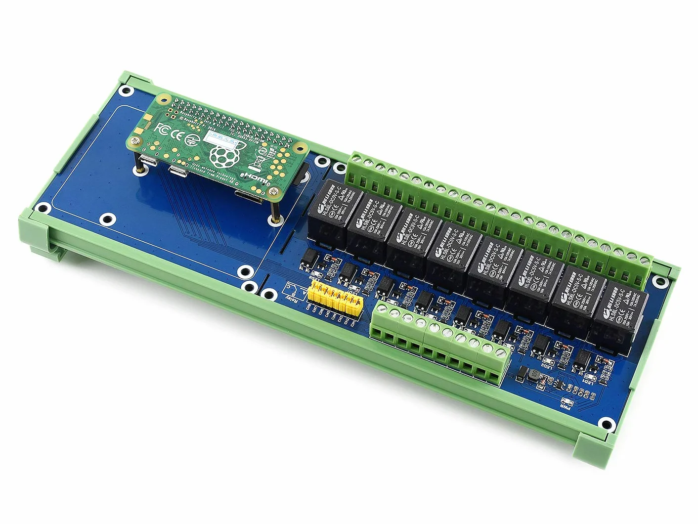 Waveshare 8-ch Relays Expansion Board for Raspberry Pi High Voltage Rail Mount