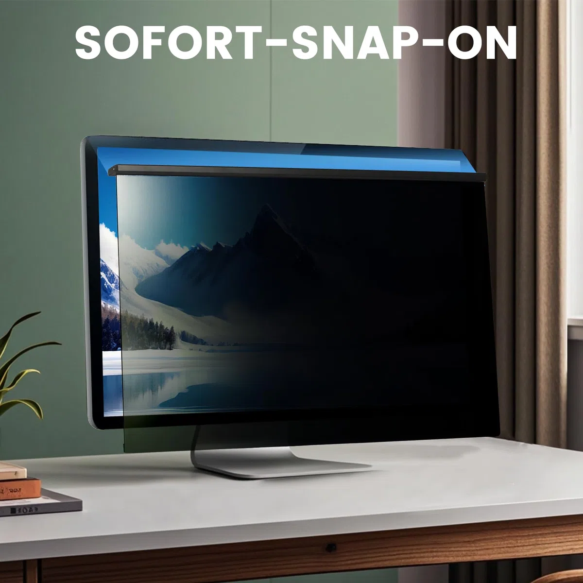 Abnehmbare Sichtschutzfolie für 27 Zoll 16:9 Monitor, Hängender Datenschutzfilter mit Doppel-Federclips, HD Display Privacy Screen mit Anti-Blaulicht, Breite x Höhe ist 614 x 369 mm