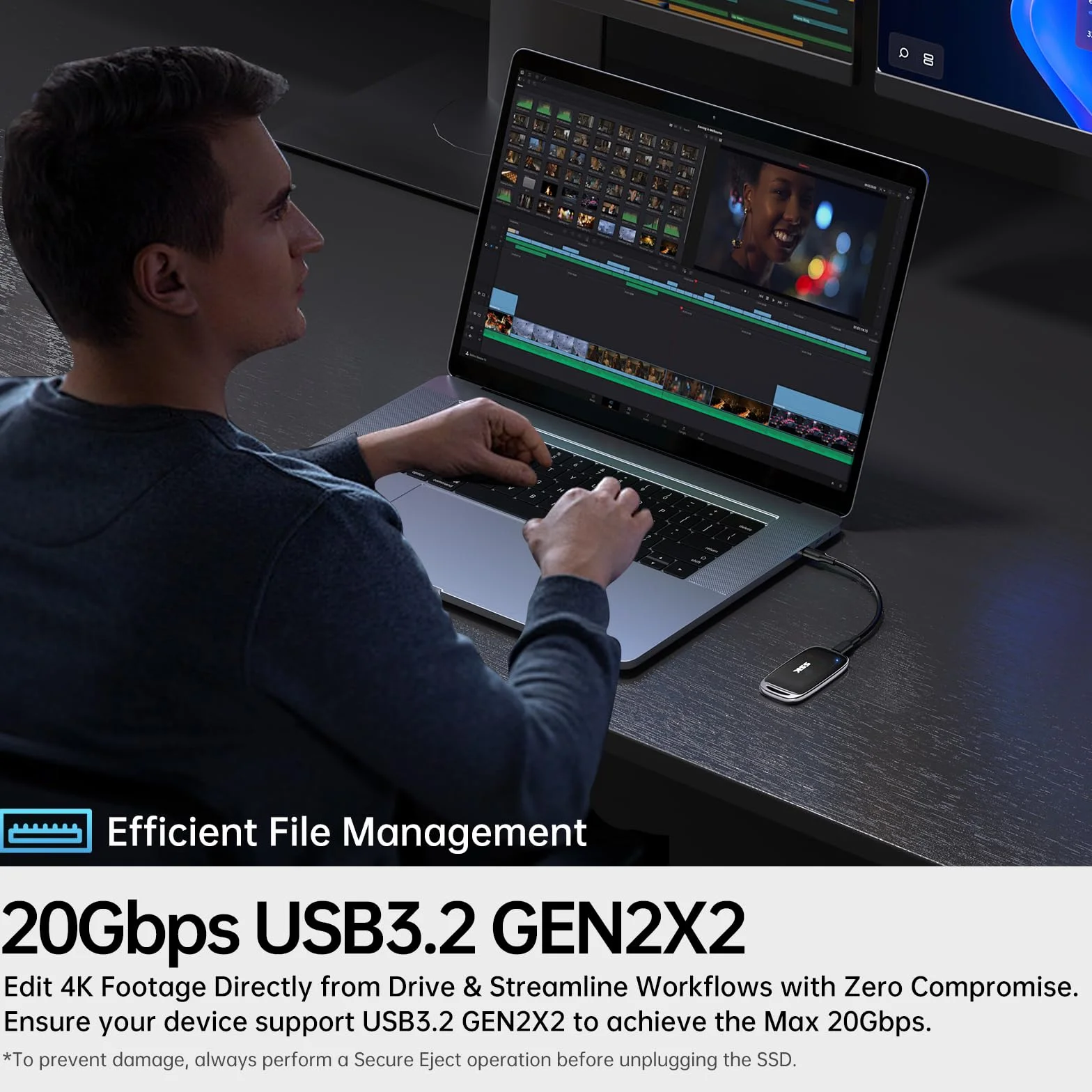 SSK Externe SSD 1TB, bis zu 2000MB/s Portable SSD Festplatte Extern, USB 3.2 Gen.2x2 External SSD für iPhone 15/16 PRO/Mac/Phone OTG/Laptop/PC und Spielkonsole, mit LED-Anzeige