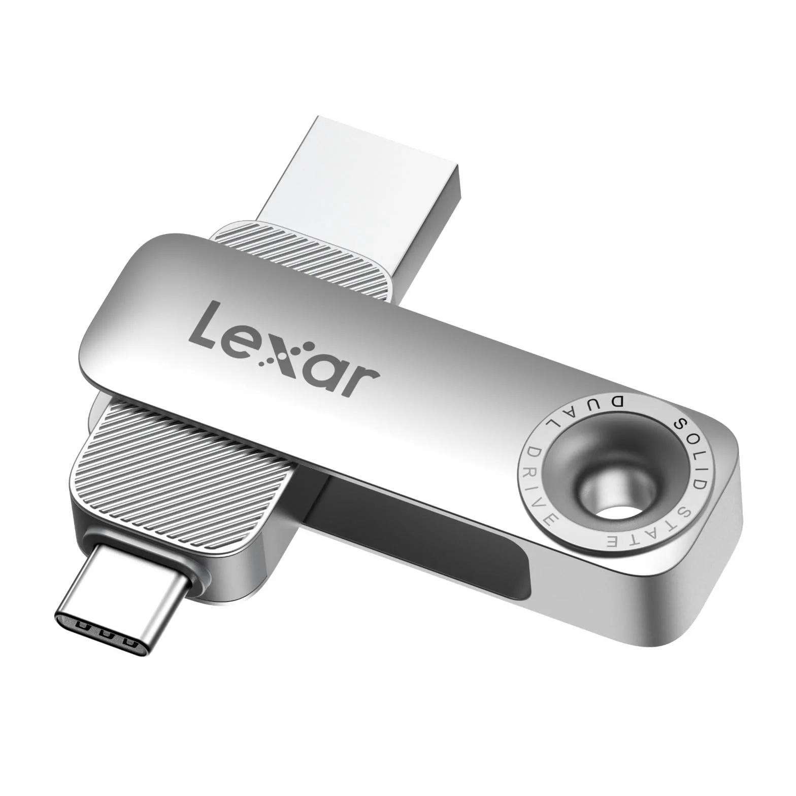Lexar D50E 128GB Solid State Dual Drive, USB-Stick mit bis zu 400 MB/s Lesegeschwindigkeit, 360 MB/s Schreibgeschwindigkeit, USB-C & USB-A Port, Metallgehäuse Klappdesign, für iPhone 17, Android & PC