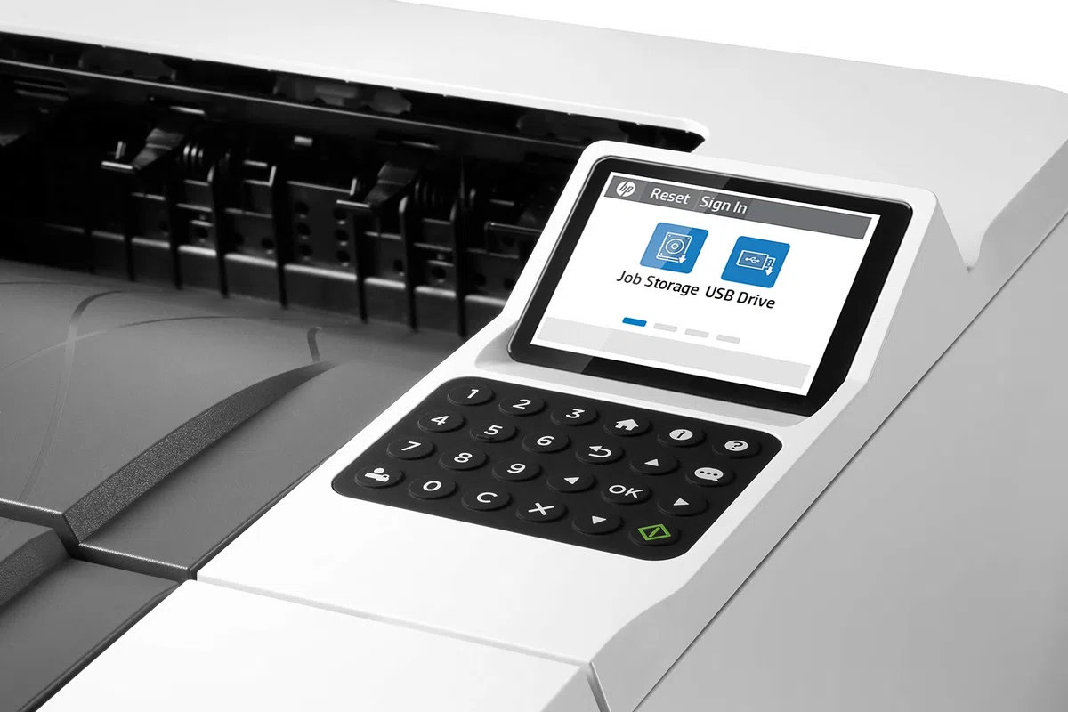 HP LaserJet Enterprise M406dn Laserdrucker (Drucker, LAN, Duplex, 350-Blatt Papierfach) weiß