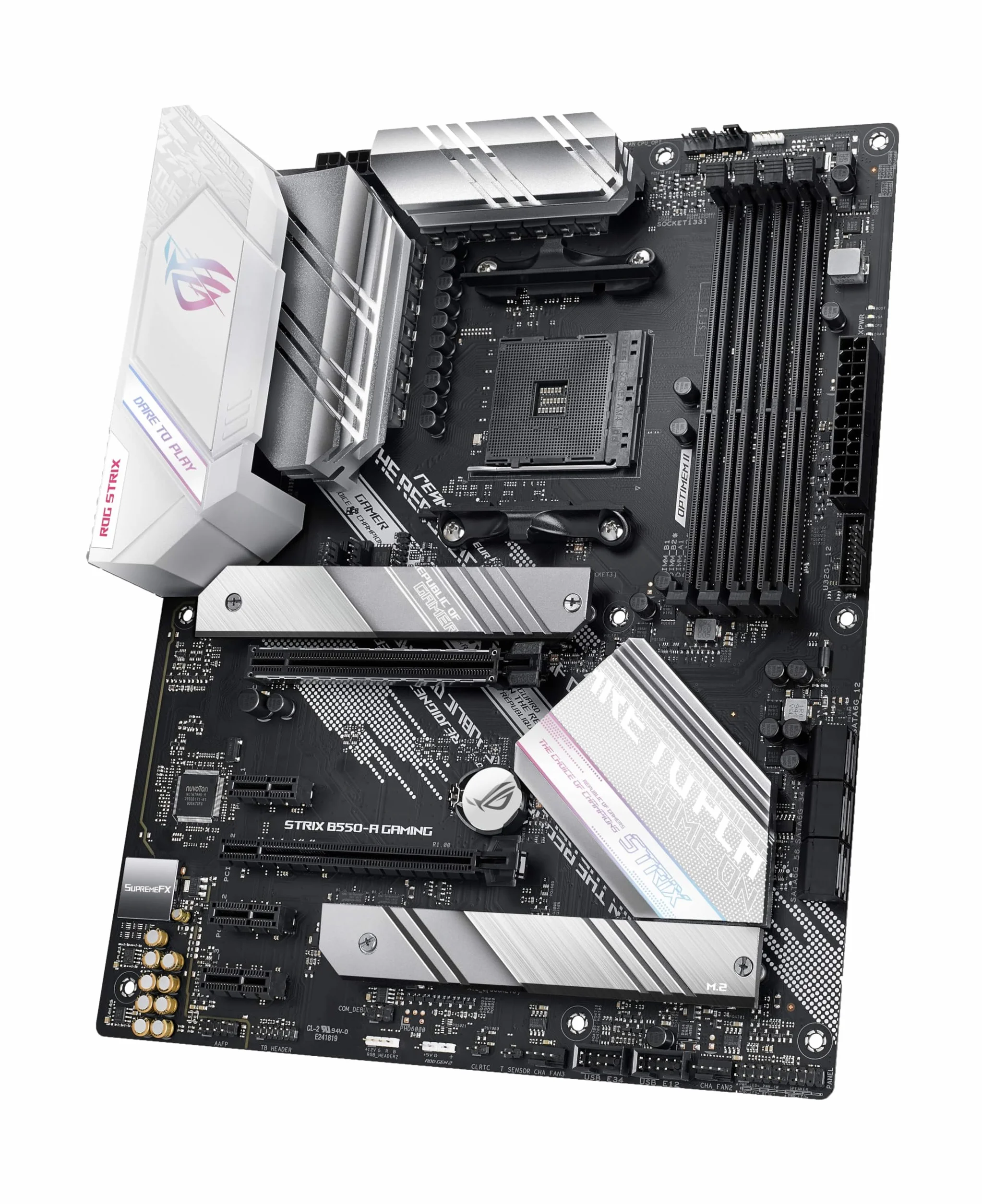 ASUS ROG Strix B550-A Gaming Mainboard Sockel AMD Ryzen AM4 (ATX, 2X M.2, SATA 6Gbit/s, USB 3.2 Gen 2, PCIe 4.0, Aura Sync)