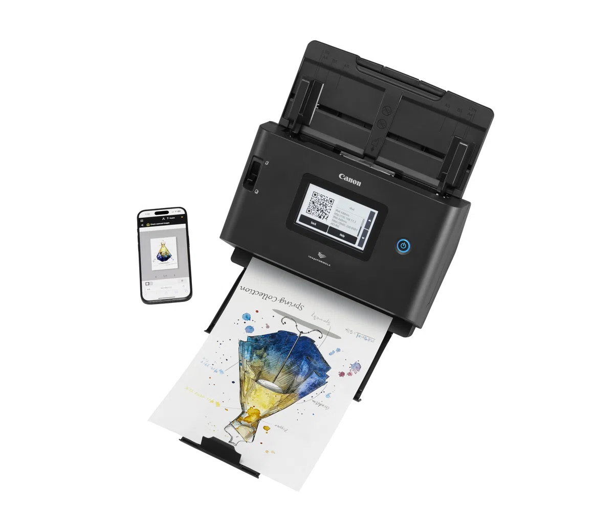 Canon imageFORMULA DR-S350NW, Desktop Dokumentenscanner, Scannen mit Webbrowser und direktem Auftragsscan, 4.3”Touch-Panel, SuperSpeed USB 3.2, LAN und WiFi (2.4GHz/5GHz)