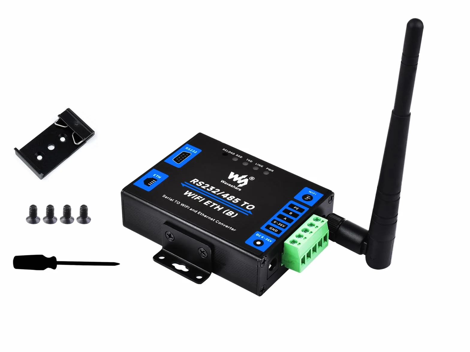 RS232/485 zu WiFi Ethernet Serial Server Converter Modbus MQTT Gateway DC 6~36V