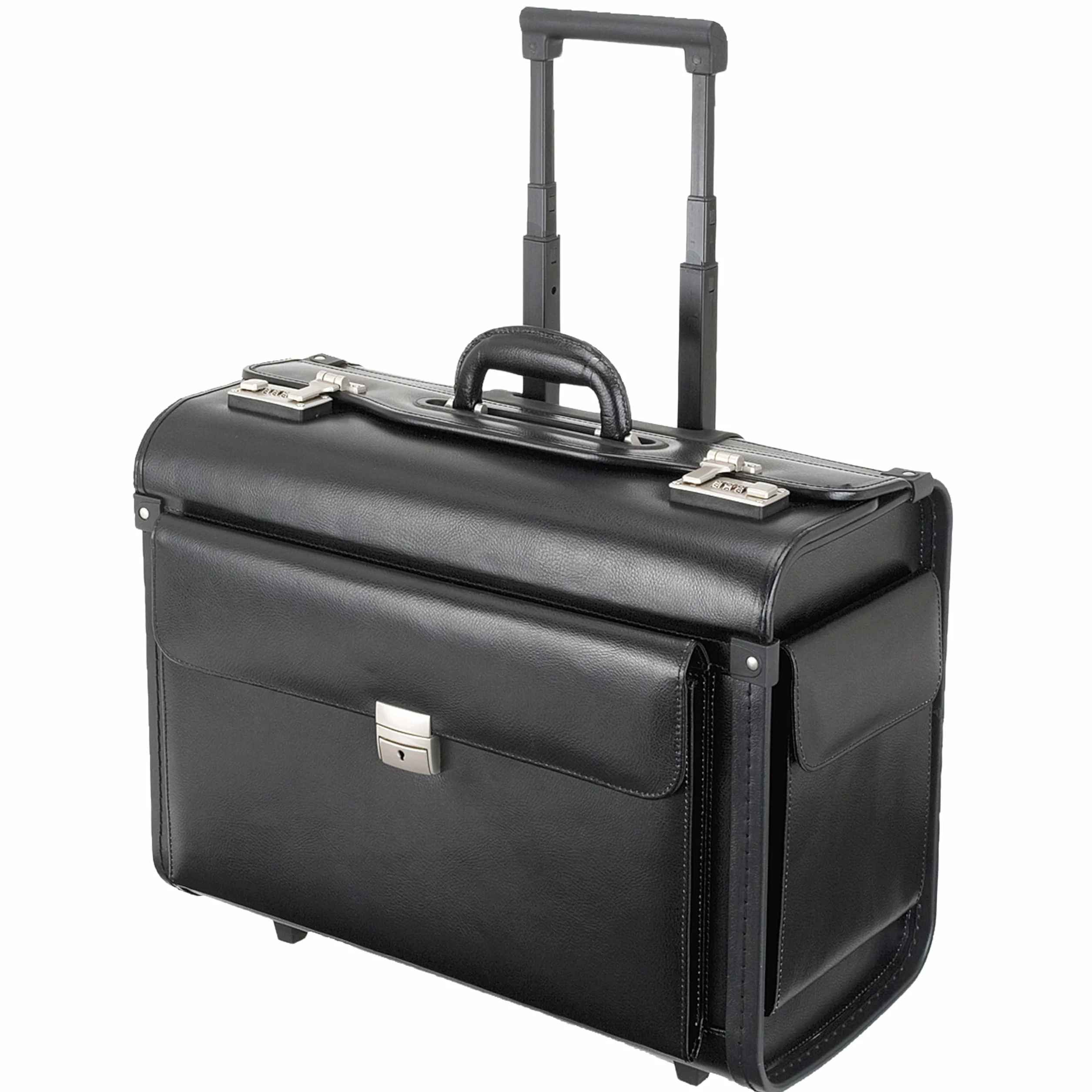 ALASSIO 92301 - Pilotenkoffer Silvana, aus Lederimitat, ca. 48 x 39,5 x 23 cm, schwarz