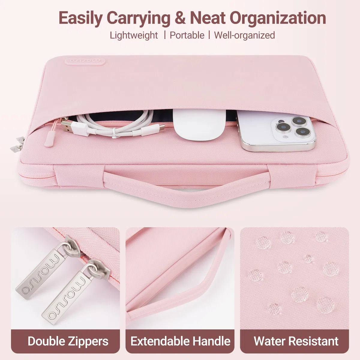 MOSISO Kompatible mit MacBook Neo 13 Zoll Hülle mit A18 Pro Chip 2026 A3404, 5-in-1 Kratzfest Hartschale Schutzhülle&Laptoptasche&Tastaturschutz&Displayschutzfolie&Webcam Abdeckung, Rosa