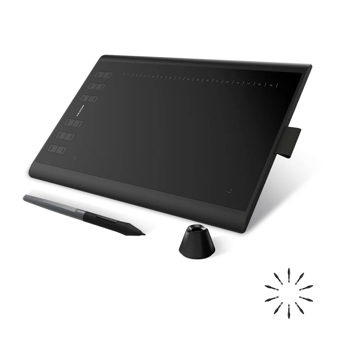 HUION Inspiroy H1060P Zeichentablett mit 8192 Druckempfindlichem, Batterielosem Stift und 12 Benutzerdefinierten Hot Keys, 10 x 6,25 Zoll Grafiktablett zum Zeichnen, Schreiben, Entwerfen, Unterrichten