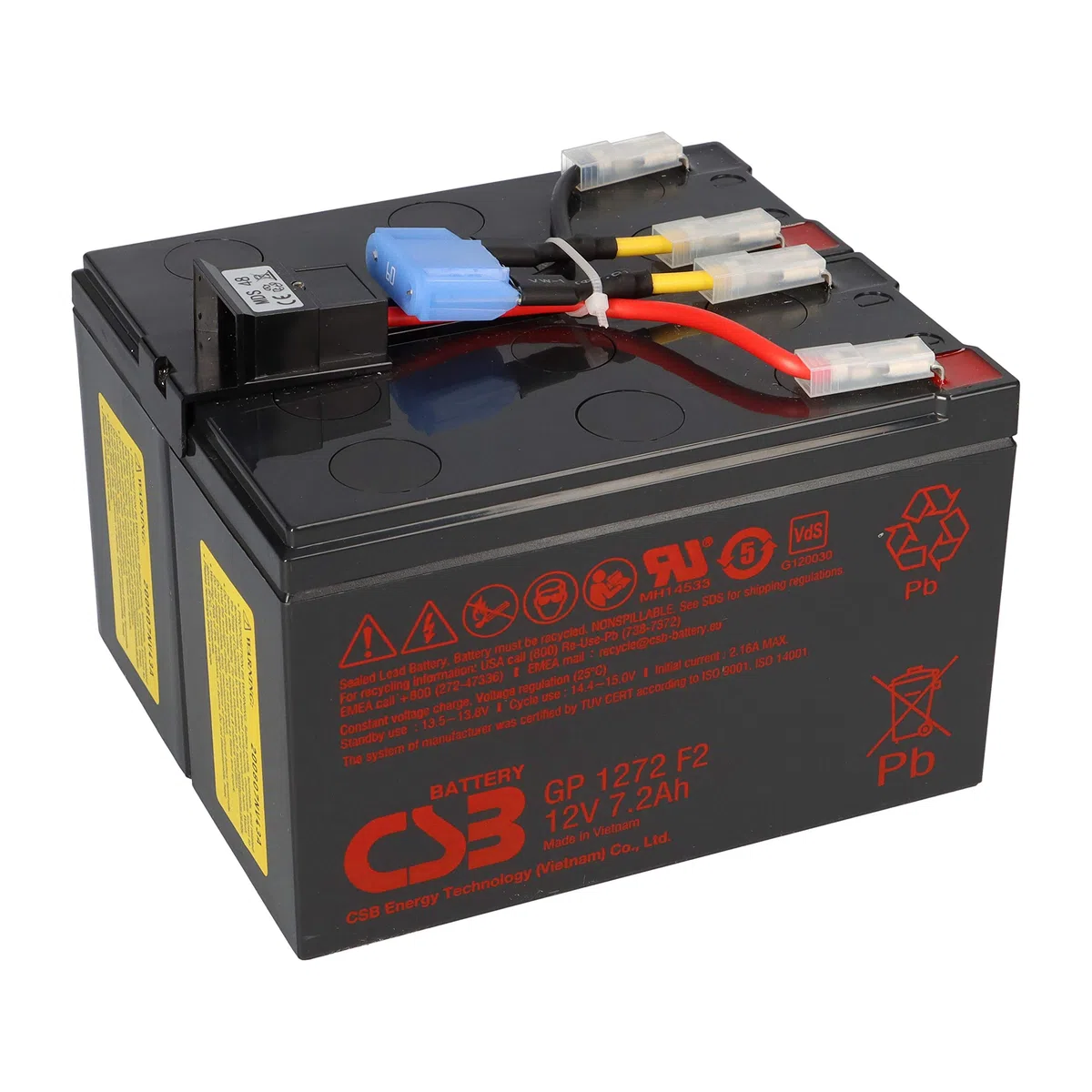 CSB-SCD48 kompatibler Akkusatz für APC RBC48 Plug & Play passend für APC UPS DLA750 DLA750i SIA750ICH-45 SMT750 SMT750I SMT750ICH SMT750TW SMT750US SUA750 SUA750I SUA750IX38
