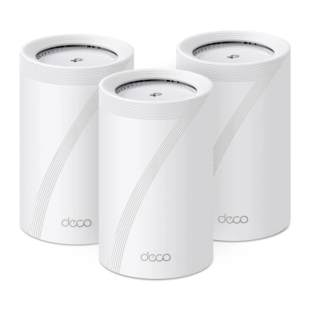 TP-Link Deco BE68 Wi-Fi 7 Mesh WLAN Set(3er Pack) BE14000 Tri-Band, 8 Streams, MLO, 1×10G Ports + 1×2,5G Port + 1×Gigabit Port, USB 3.0, empfohlen für Häuser mit 4-6 Schlafzimmern