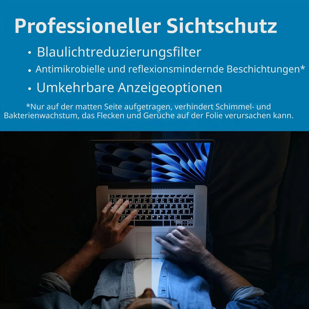 Kensington MagPro Elite Magnetische Sichtschutzfolie für MacBook Air 15" (M2, 2023), abnehmbare Blickschutzfolie mit Blaulichtreduzierung, exklusiv für MacBook Air 15" entwickelt (K58306WW)